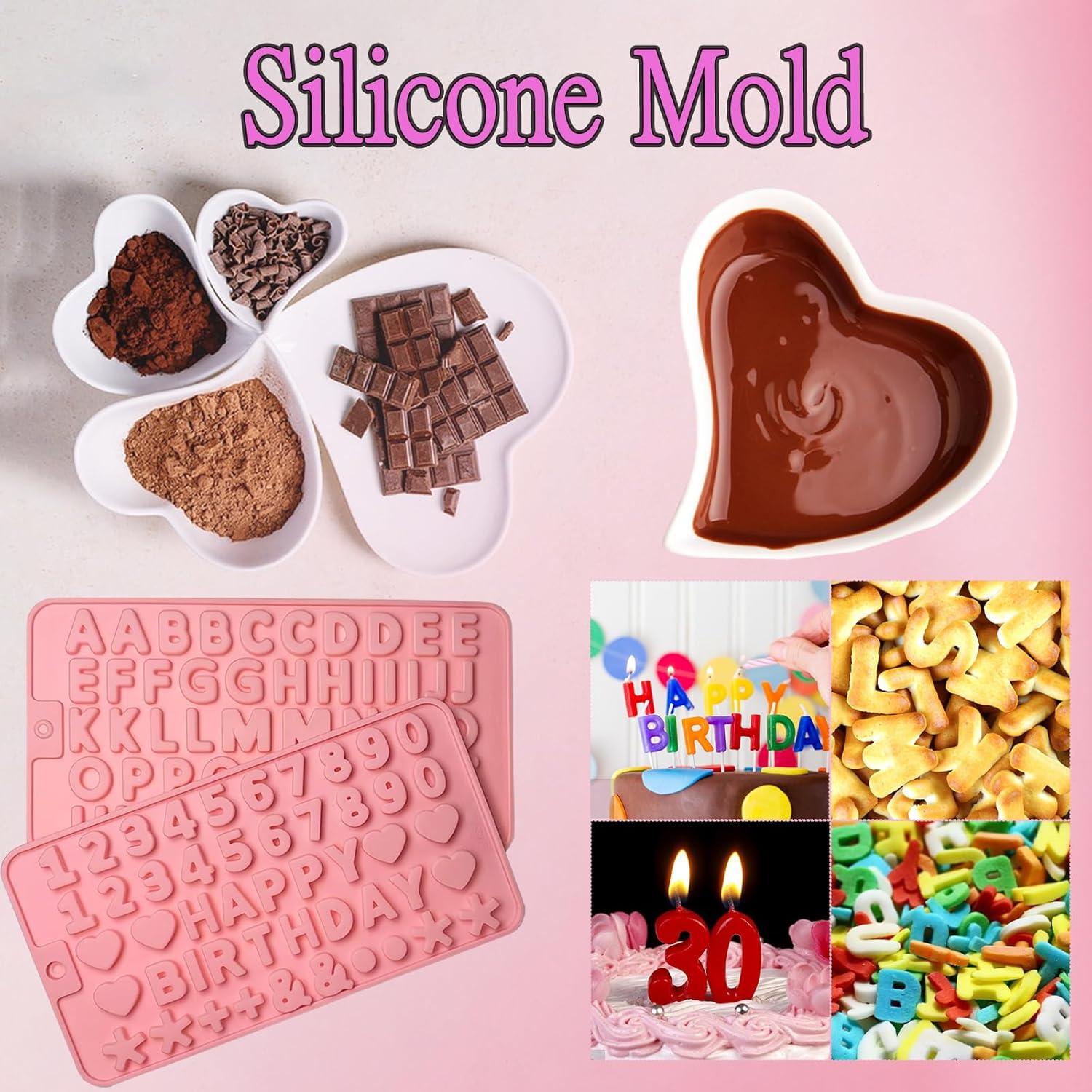Moldes de Silicona para Chocolate YCDMLJC con Letras y Números