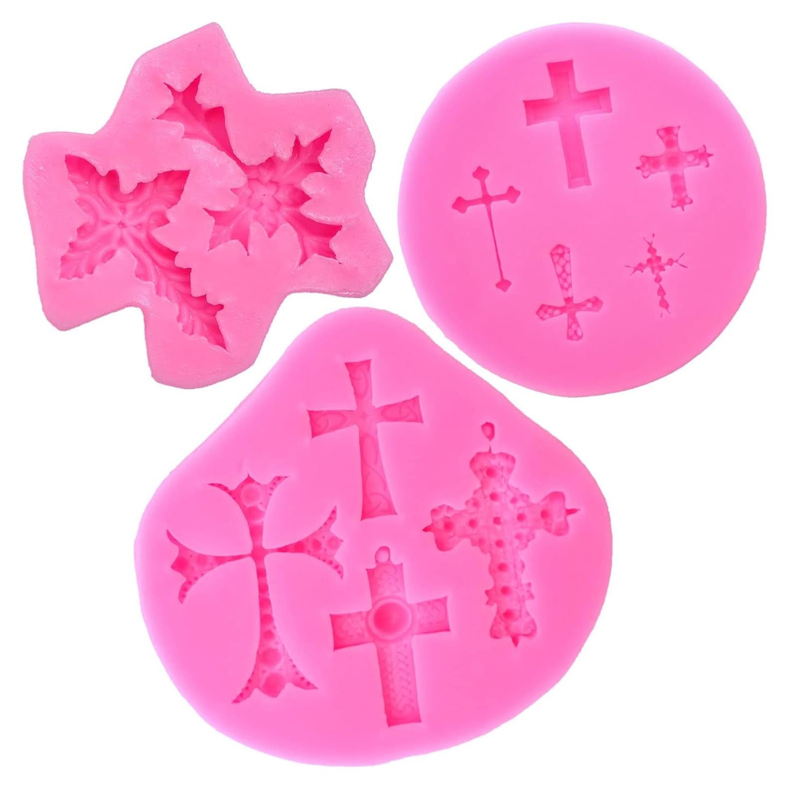 Molde de Silicona Cruz Bautismo ScivoKaval - 3 Piezas