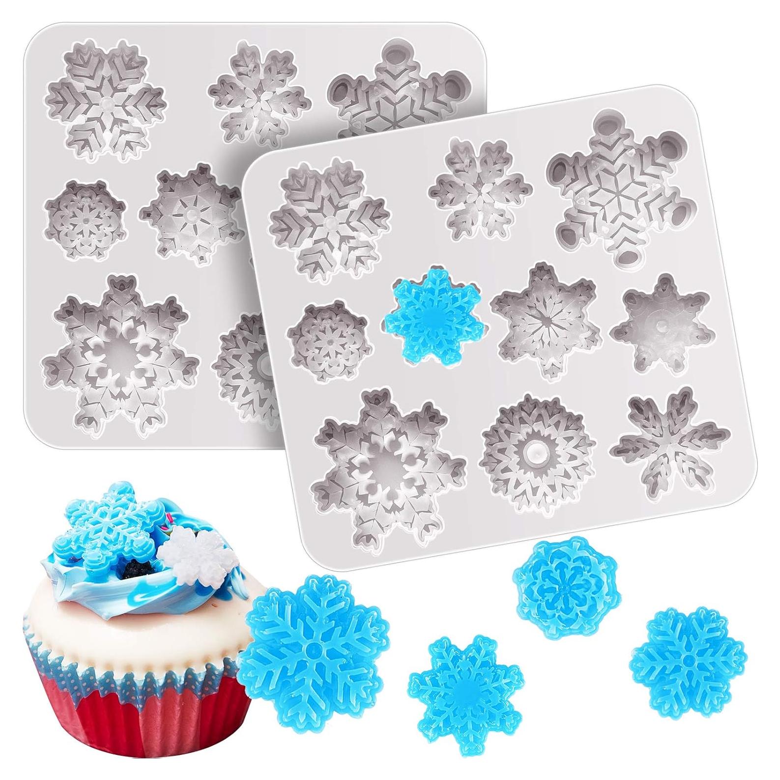 Molde de Silicona Copo de Nieve 3D Boao - 2 Piezas Gris