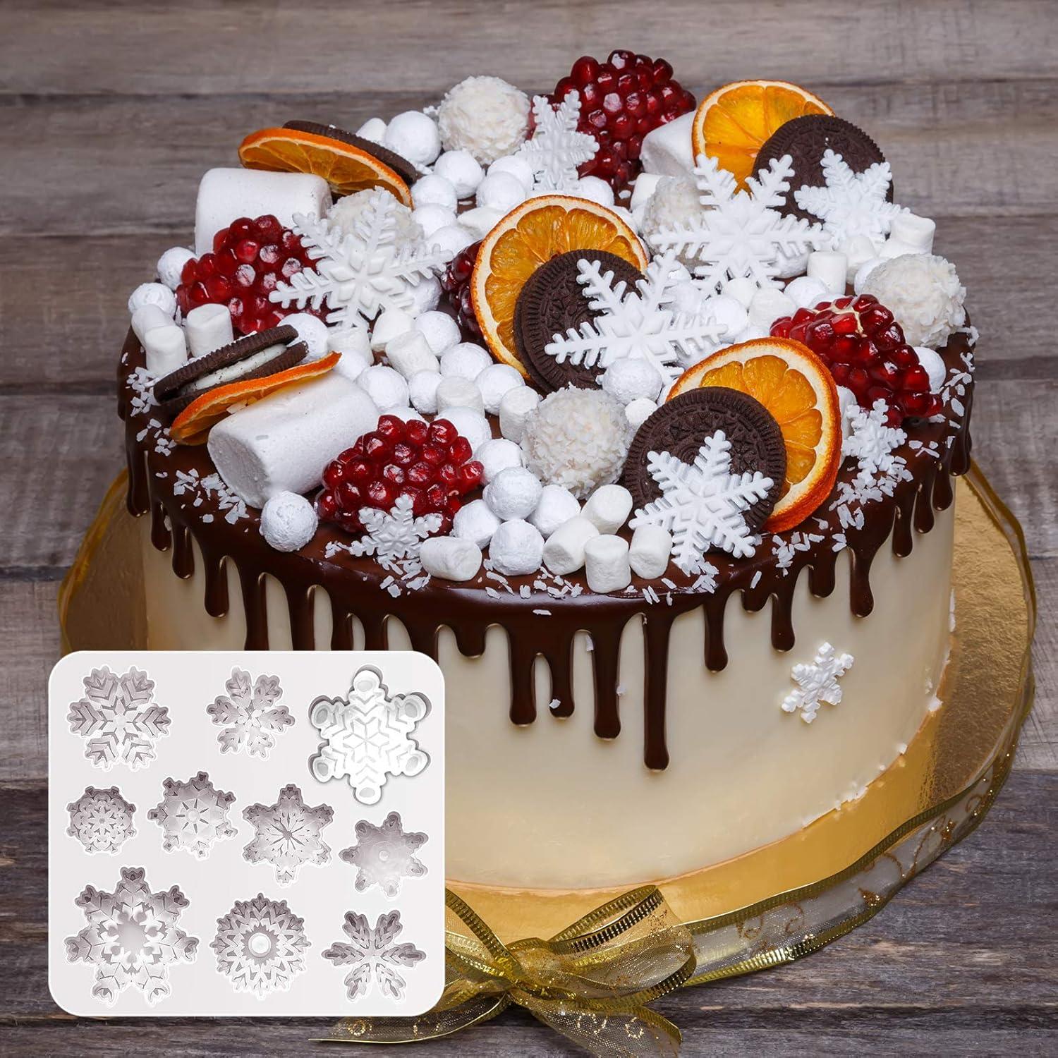 Molde de Silicona Copo de Nieve 3D Boao - 2 Piezas Gris