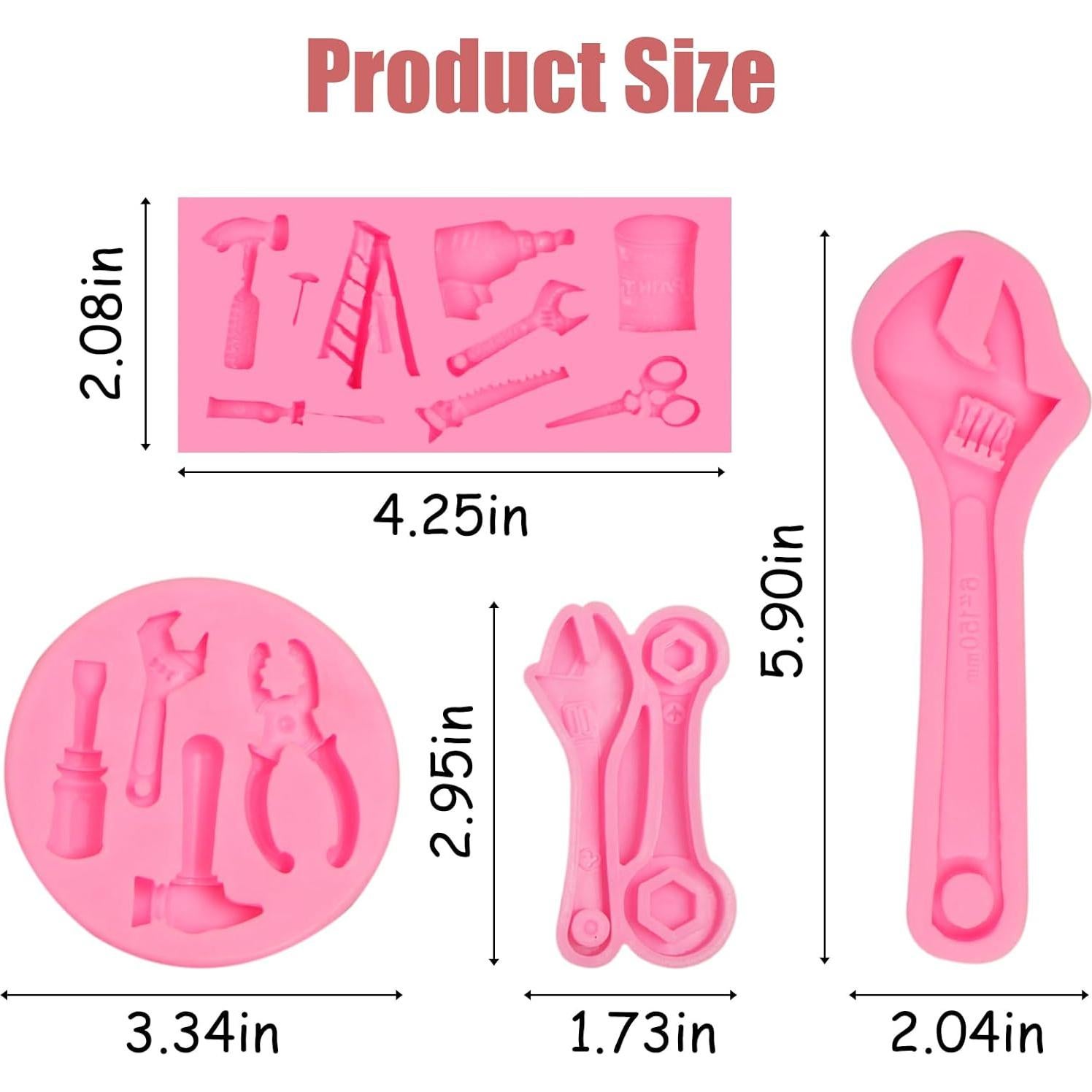 Moldes de Silicona para Fondant Herramientas de Mano 4 Pcs