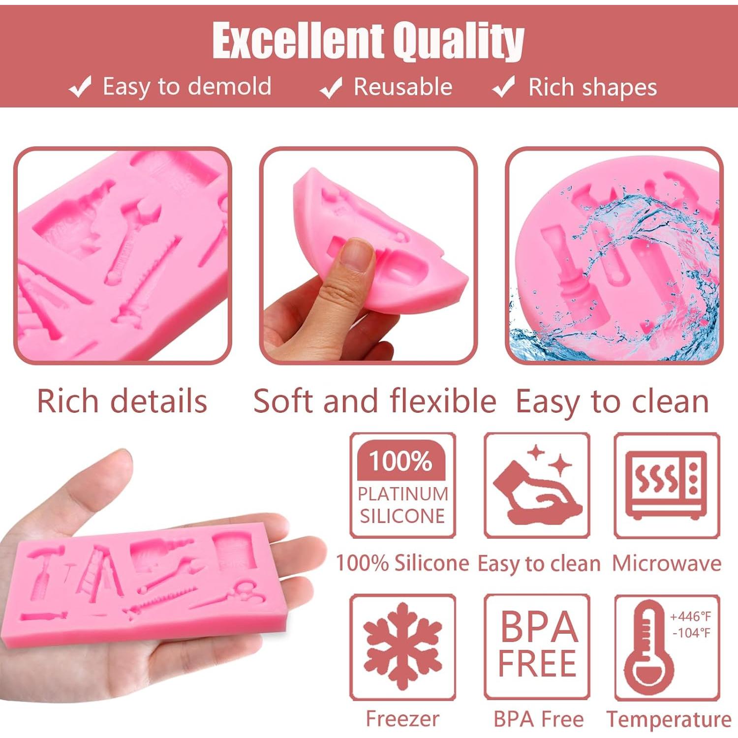 Moldes de Silicona para Fondant Herramientas de Mano 4 Pcs