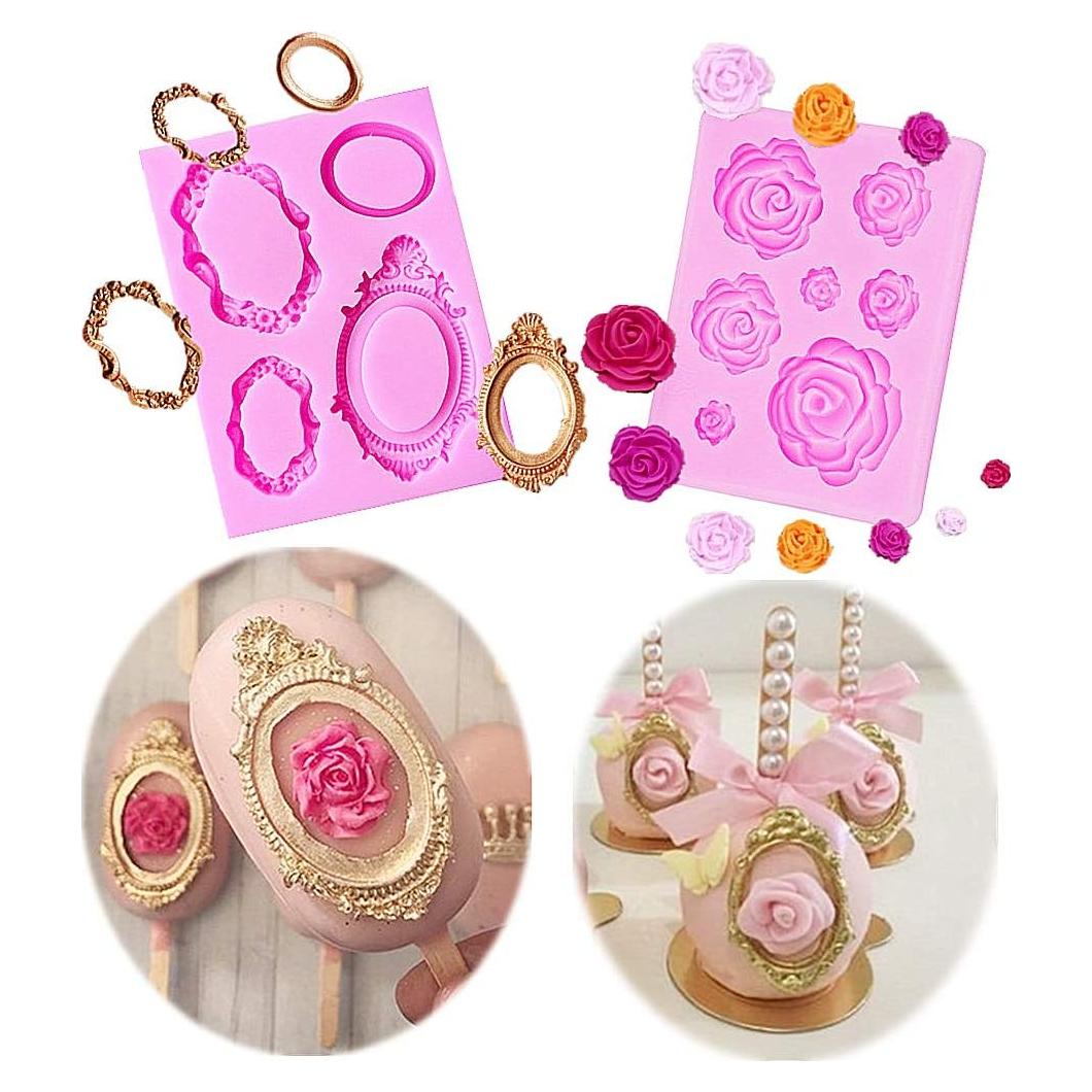 Molde de Silicona para Cake Pop Rosa JeVenis - 2 Piezas