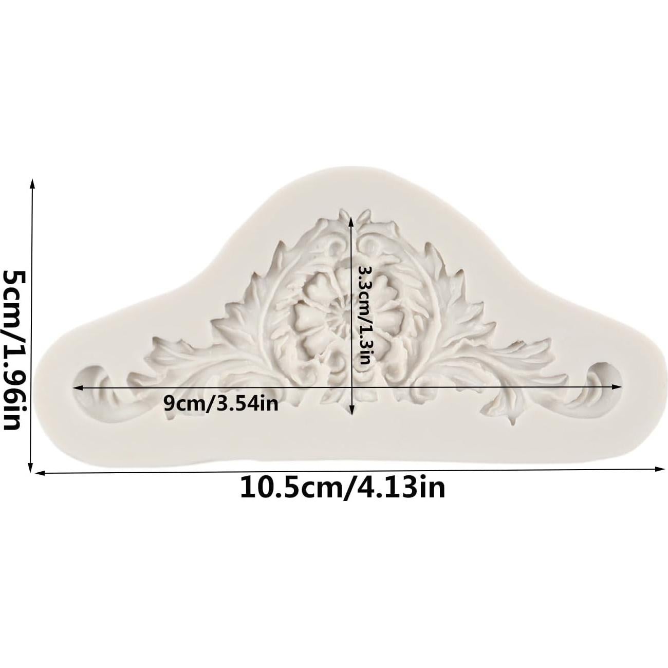 Baroque Fondant Molds Scroll Border Lace Silicone Molds for Cake Decoration Candy Chocolate Cupcake Topper Sugar Craft Polymer Clay Gum Paste