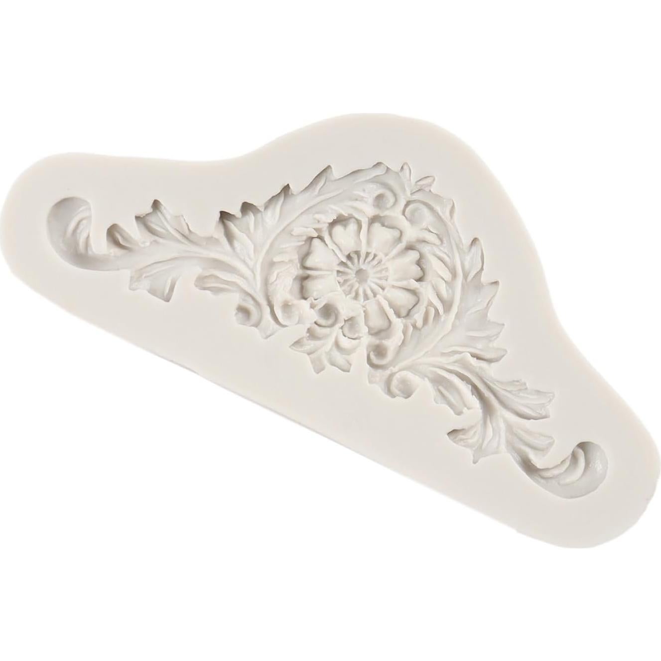Baroque Fondant Molds Scroll Border Lace Silicone Molds for Cake Decoration Candy Chocolate Cupcake Topper Sugar Craft Polymer Clay Gum Paste