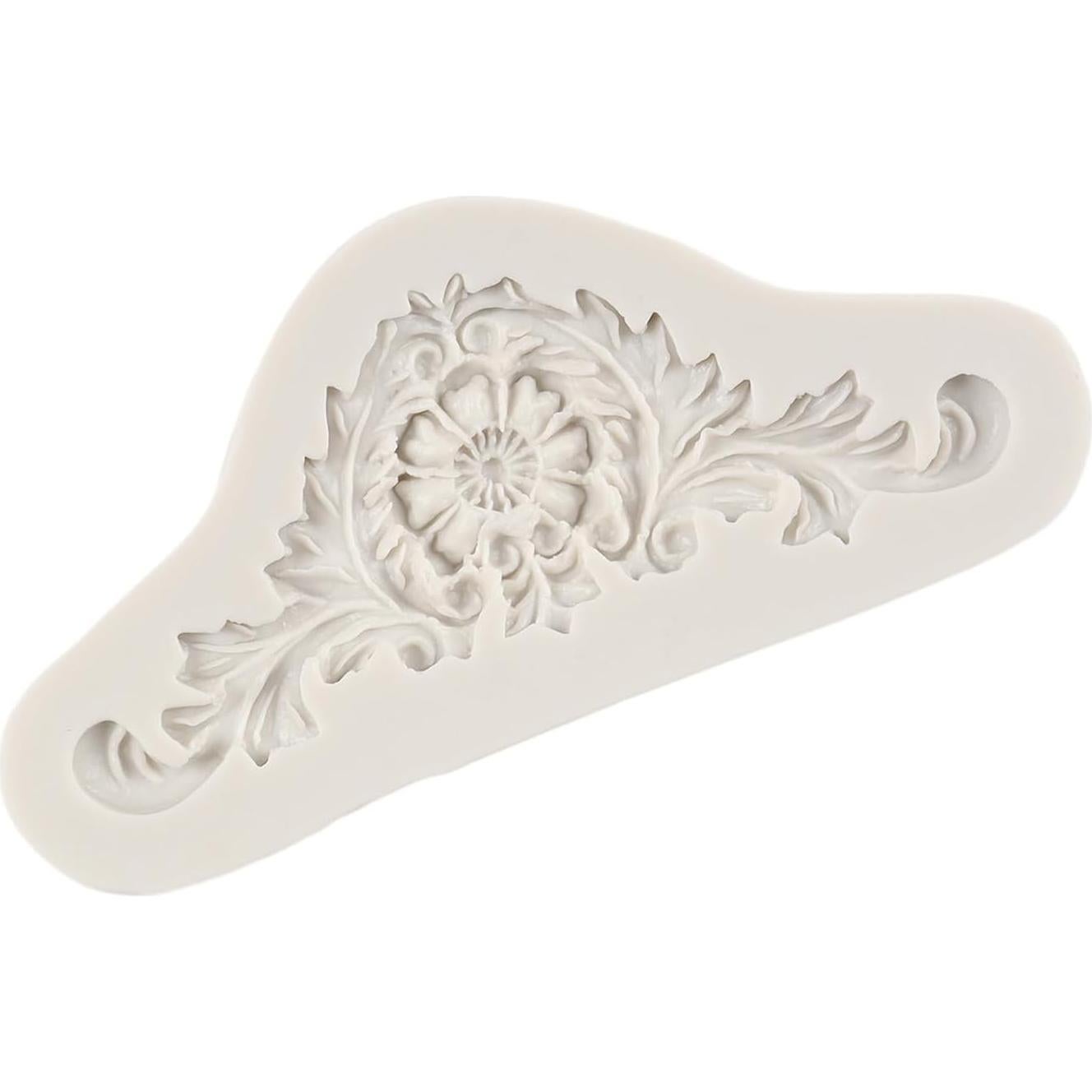 Baroque Fondant Molds Scroll Border Lace Silicone Molds for Cake Decoration Candy Chocolate Cupcake Topper Sugar Craft Polymer Clay Gum Paste