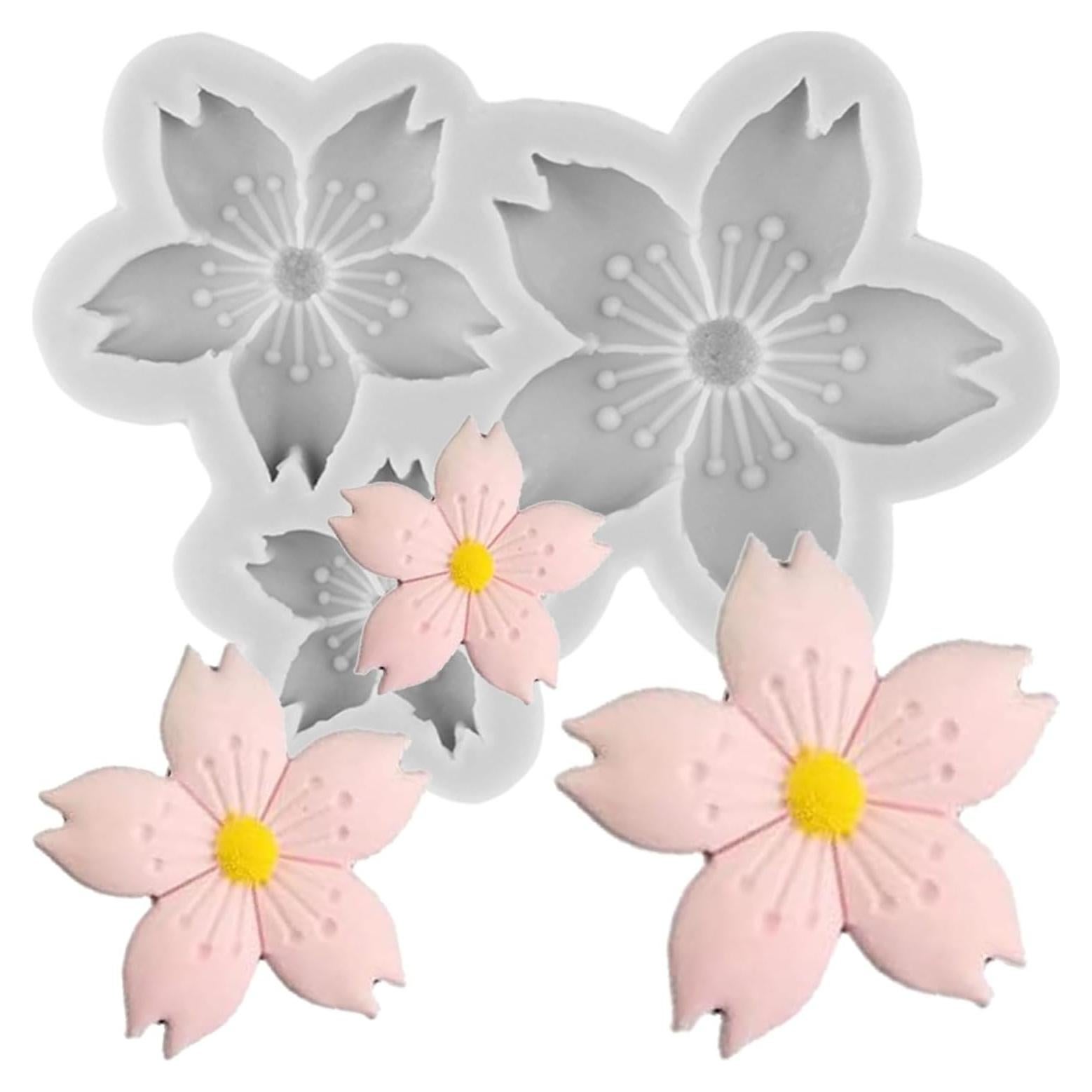 Cherry Blossom Candy Silicone Molds for Cake Decoration Cupcake Toppers Fondant Chocolate Gum Paste Polymer Clay