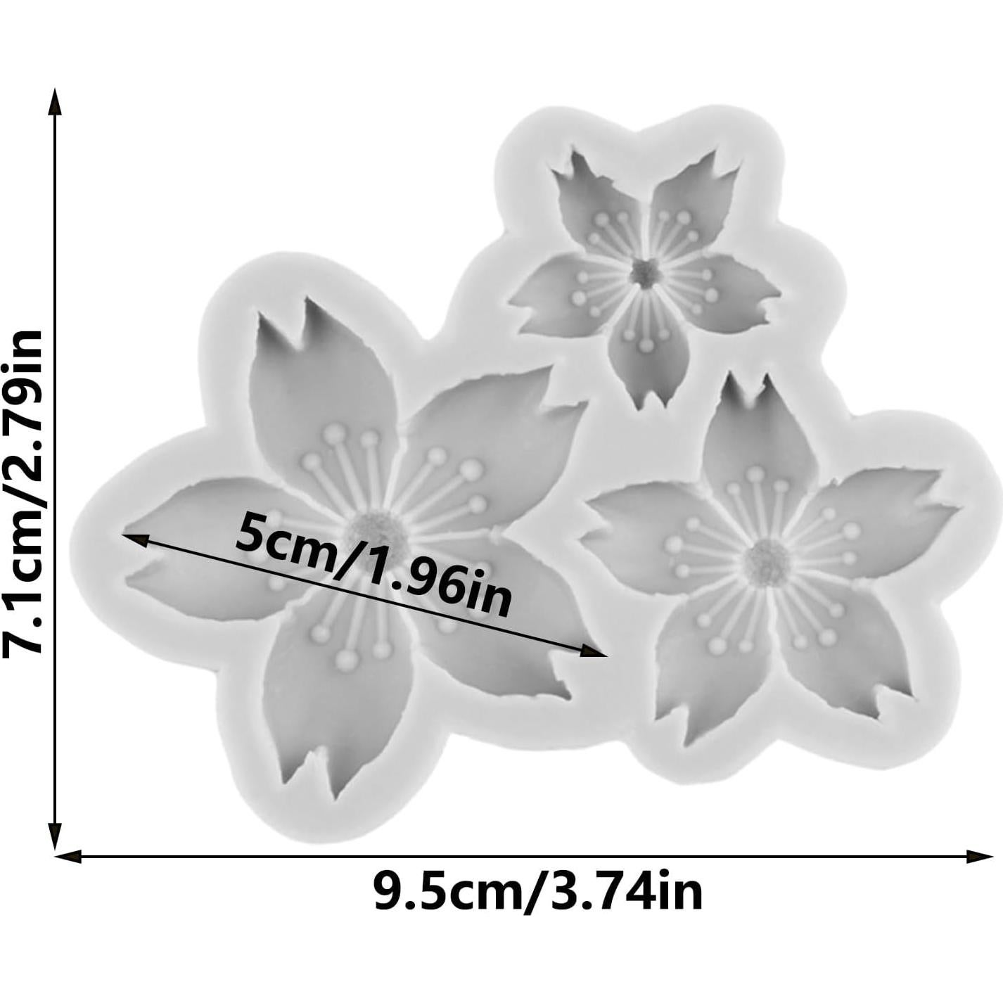 Cherry Blossom Candy Silicone Molds for Cake Decoration Cupcake Toppers Fondant Chocolate Gum Paste Polymer Clay