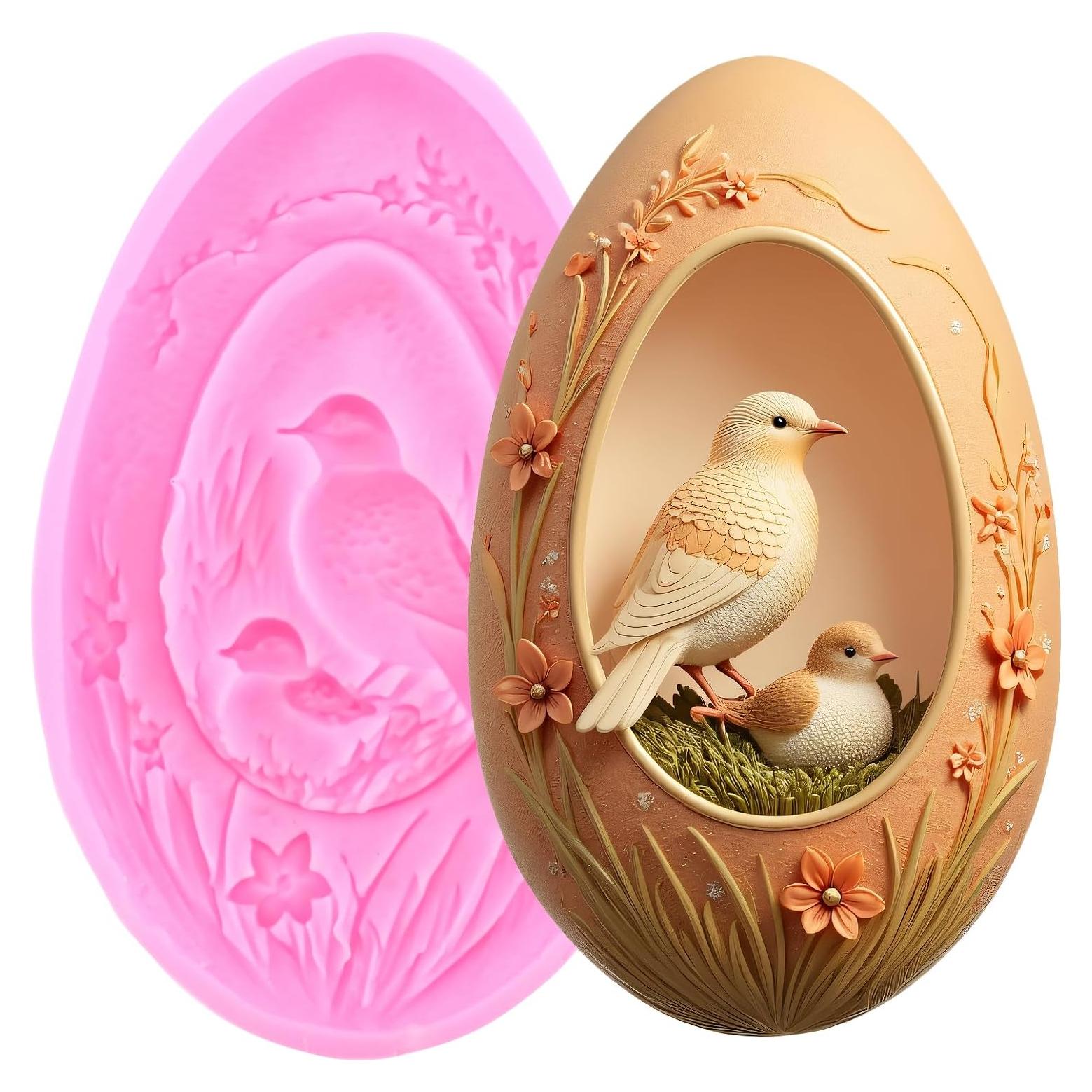 Easter Fondant Molds Easter Egg Silicone Molds for Cake Decoration Cupcake Topper Chocolate Candy Sugar Craft Gum Paste Polymer