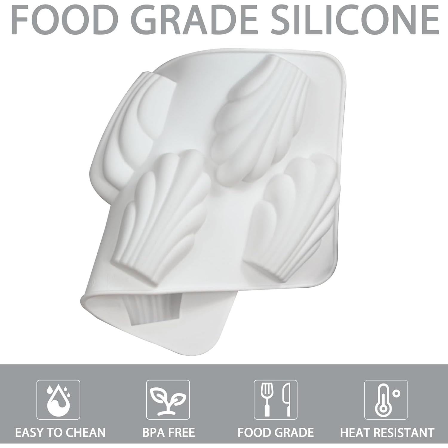 Molde de Silicona Antiadherente Fchil para Madeleine 12 Cavidades 22.4x11.9cm