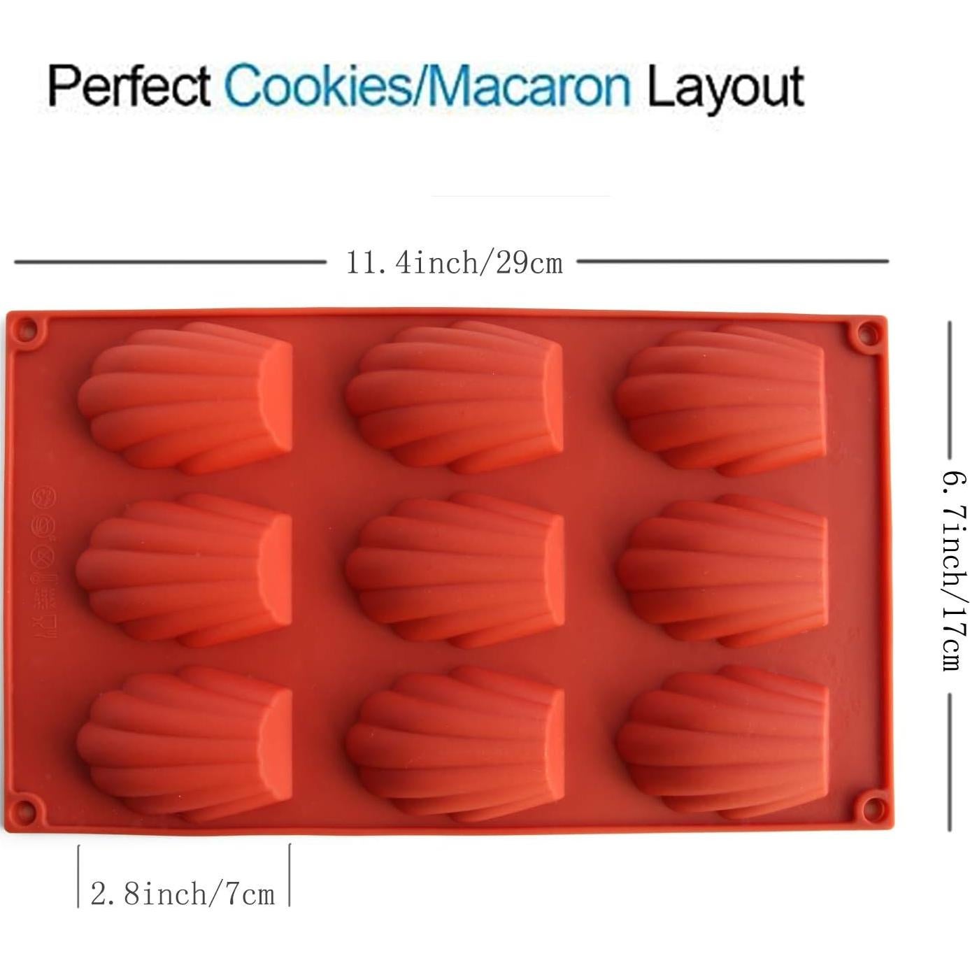 Molde de Silicona para Galletas Madeleine Meajore 9 Cavidades