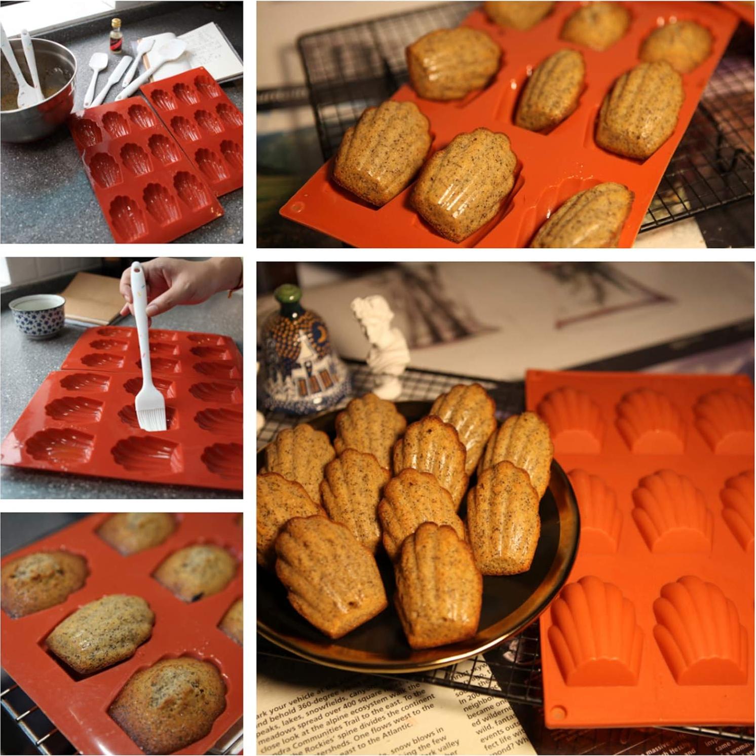 Molde de Silicona para Galletas Madeleine Meajore 9 Cavidades