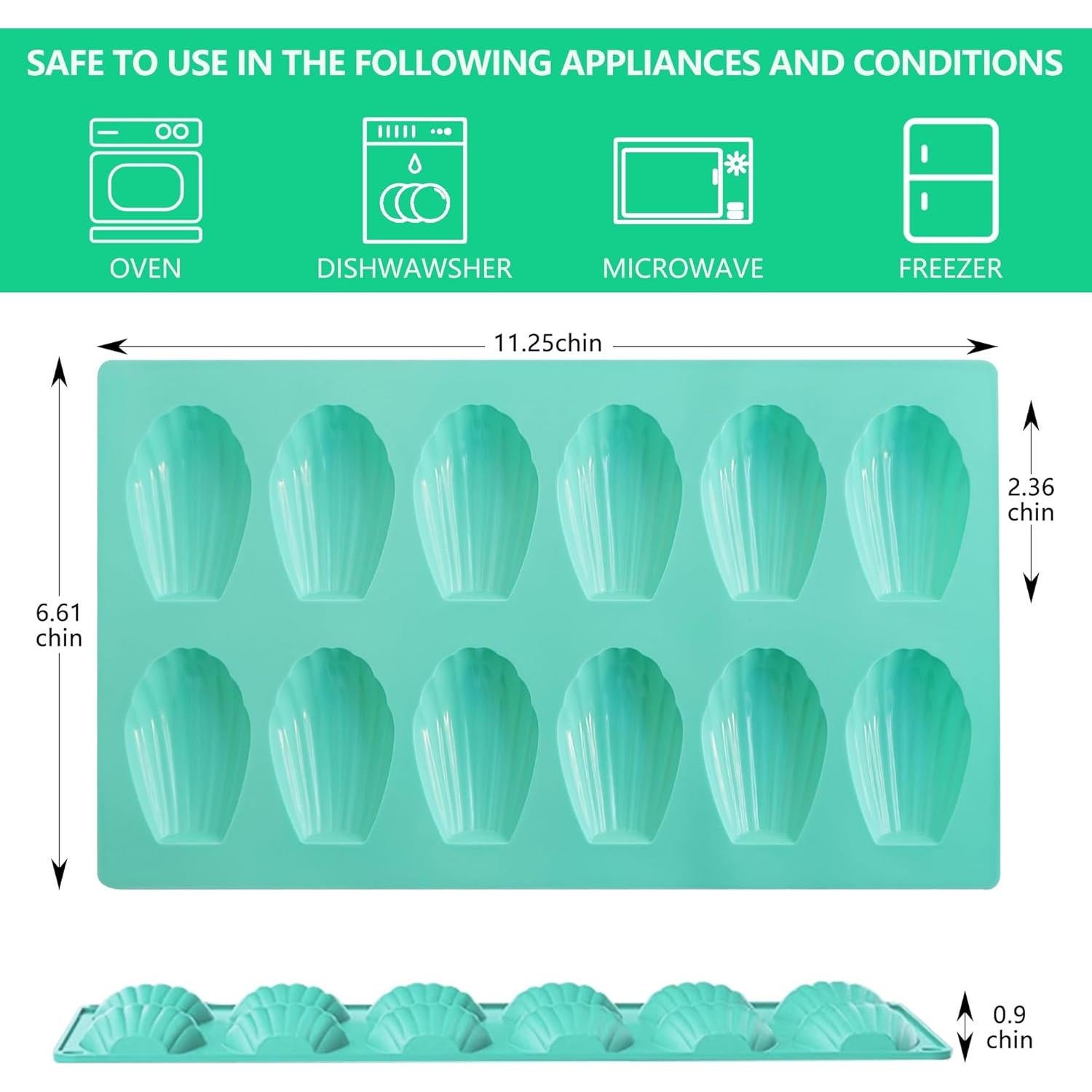 3Pack Molde de Madeleine Antiadherente Zorazio 12 Cavidades