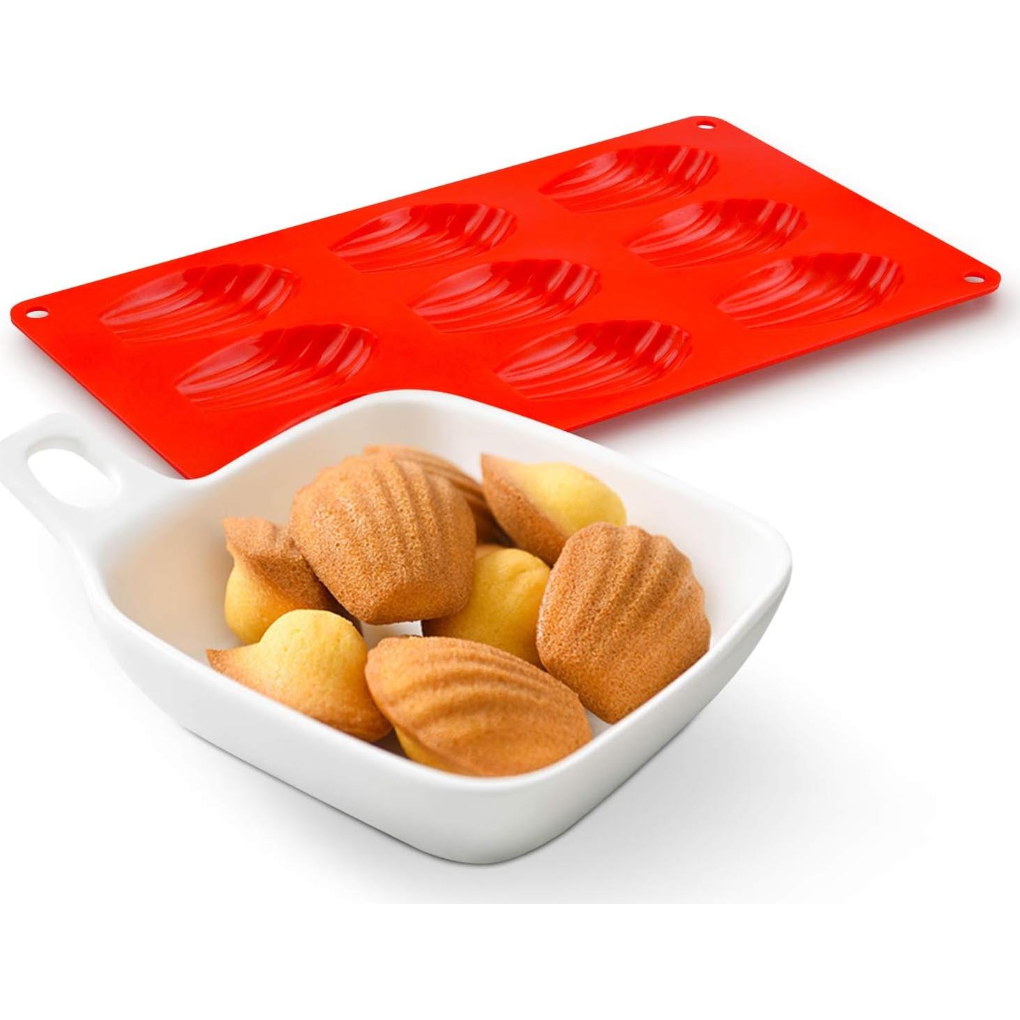 Moldes de Silicona CAKETIME para Madeleine - 2 Piezas 29.5x17 cm