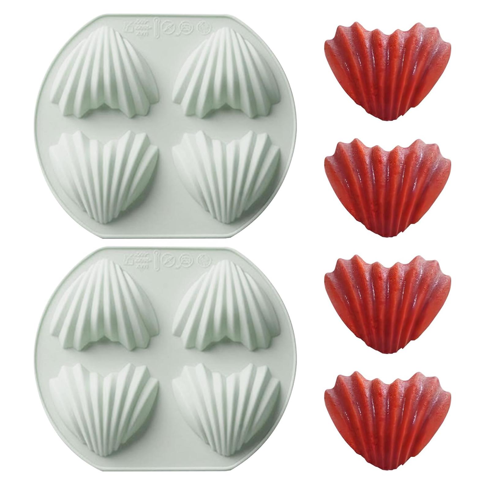 Set de 2 Moldes de Madeleine Corazón Fchil 8 Cavidades Silicona