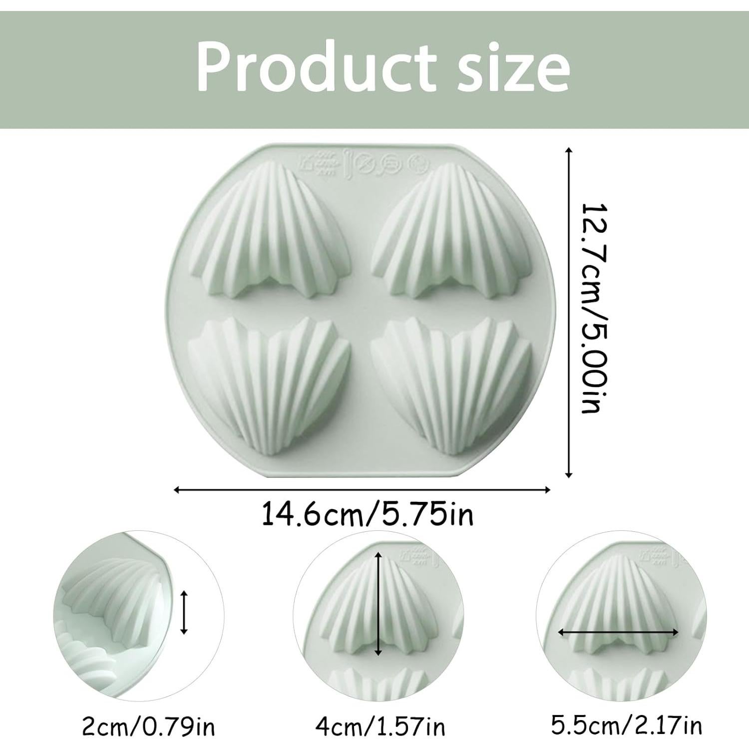 Set de 2 Moldes de Madeleine Corazón Fchil 8 Cavidades Silicona