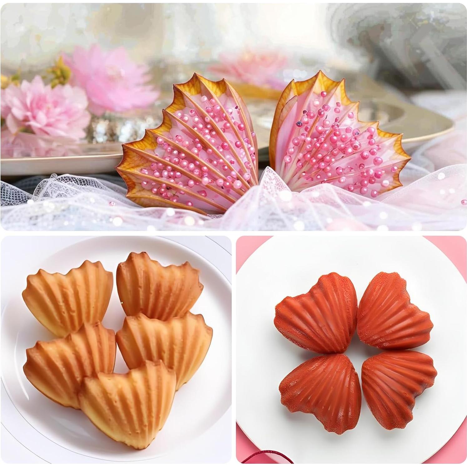 Set de 2 Moldes de Madeleine Corazón Fchil 8 Cavidades Silicona