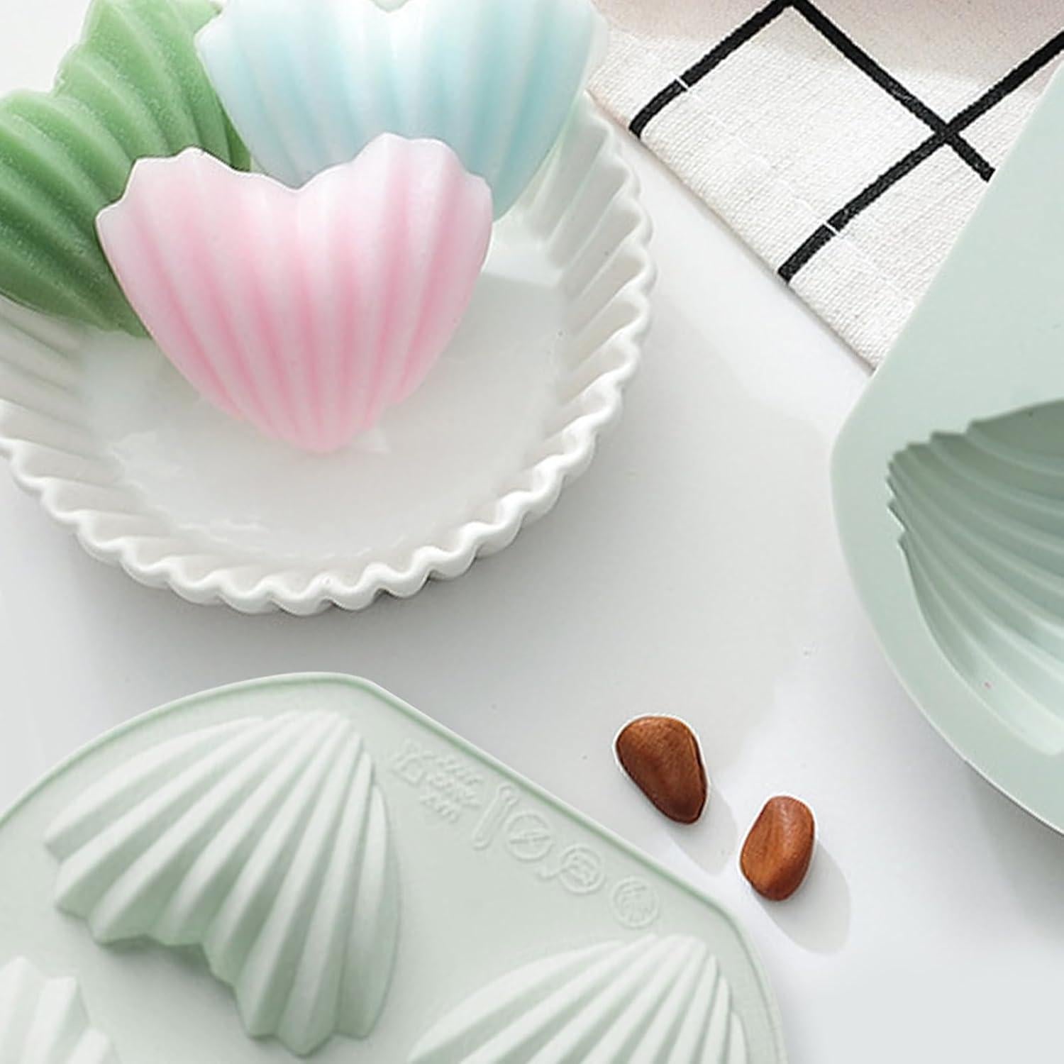 Set de 2 Moldes de Madeleine Corazón Fchil 8 Cavidades Silicona