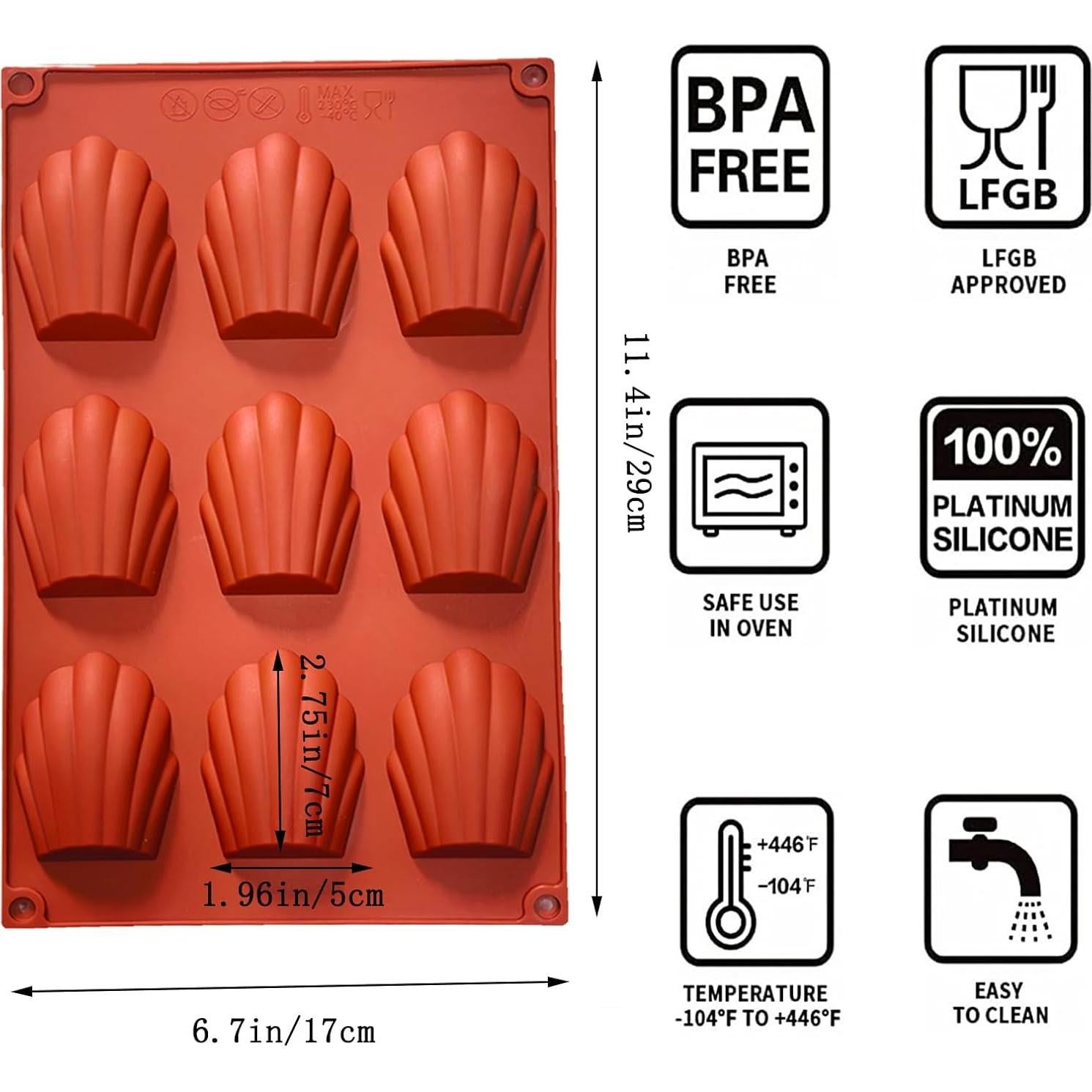 Molde de Silicona para Madeleine Ahorasky 9 Cavidades 28.7x16.8cm