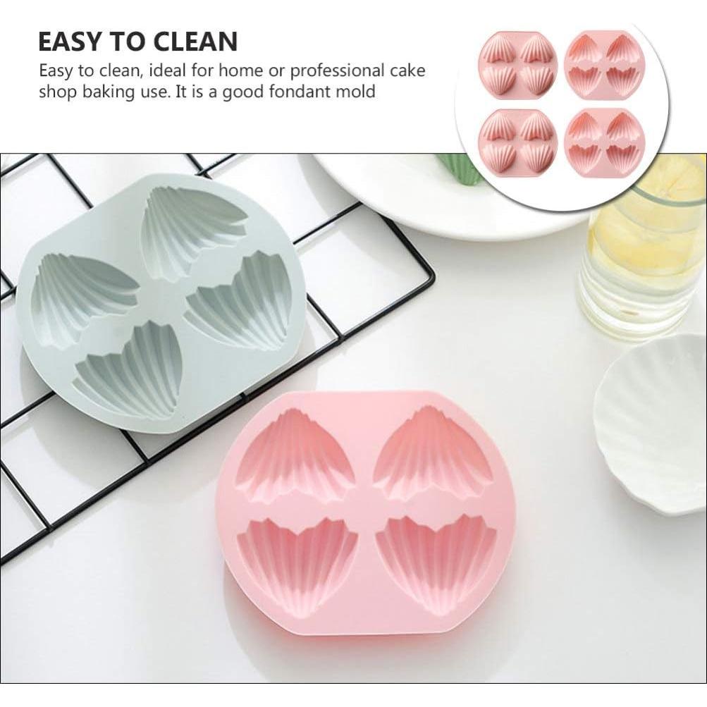 Molde de Madeleine Silicona Antiadherente NUOBESTY 4 Piezas Corazón