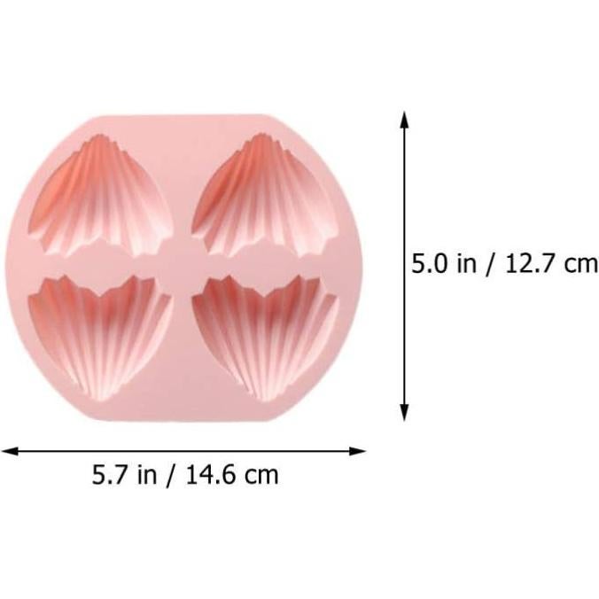 Molde de Madeleine Silicona Antiadherente NUOBESTY 4 Piezas Corazón