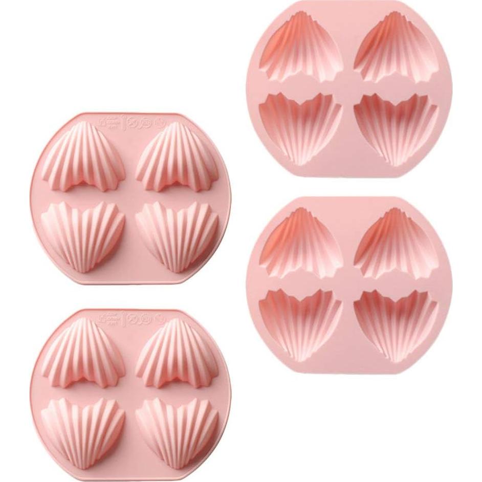 Molde de Madeleine Silicona Antiadherente NUOBESTY 4 Piezas Corazón
