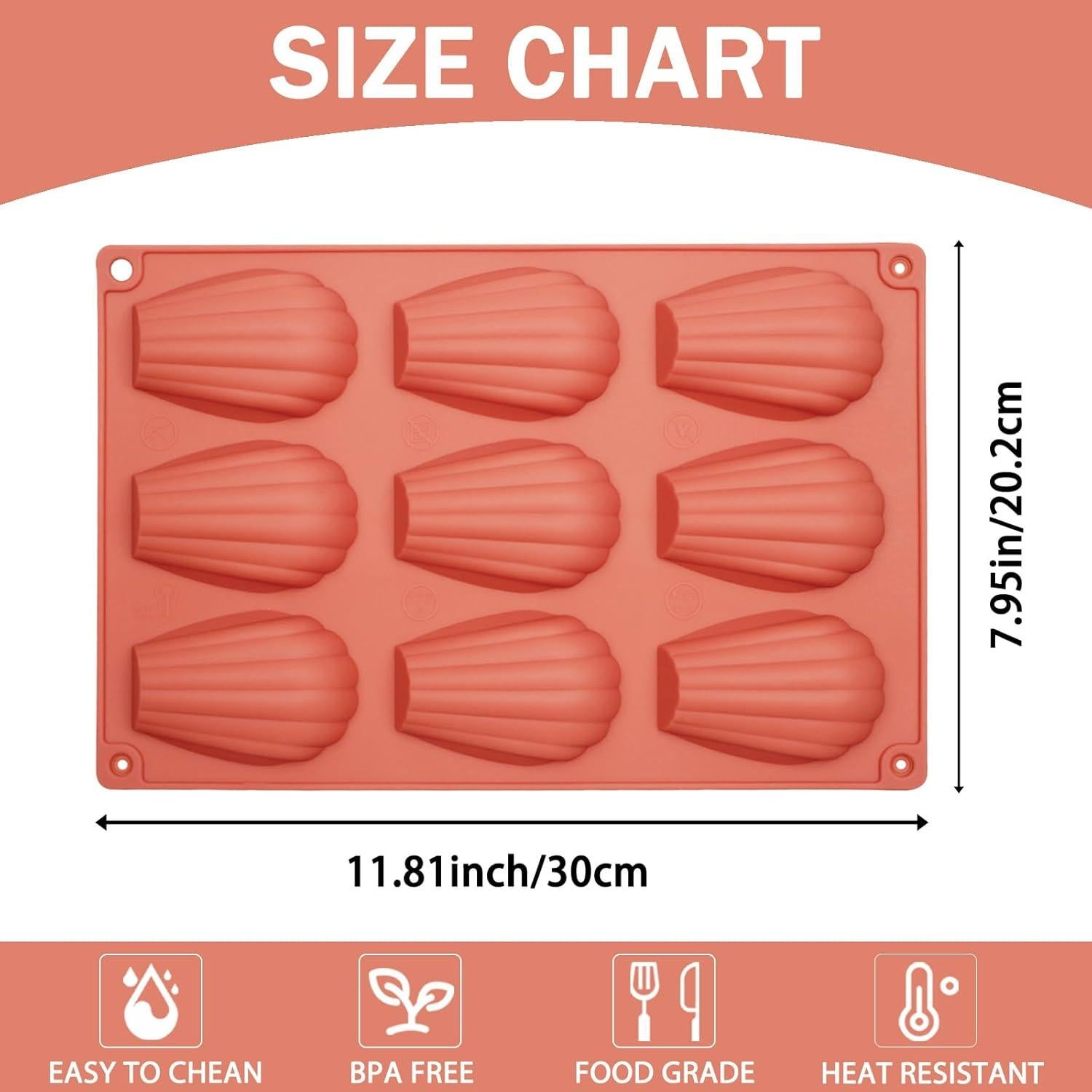 Molde de Silicona para Madeleine Vrthske 9 Cavidades 30x20cm