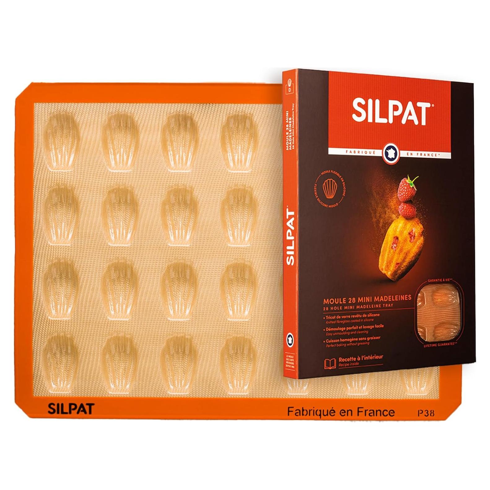 Molde de Silicona Silpat para 28 Mini Madeleines Naranja