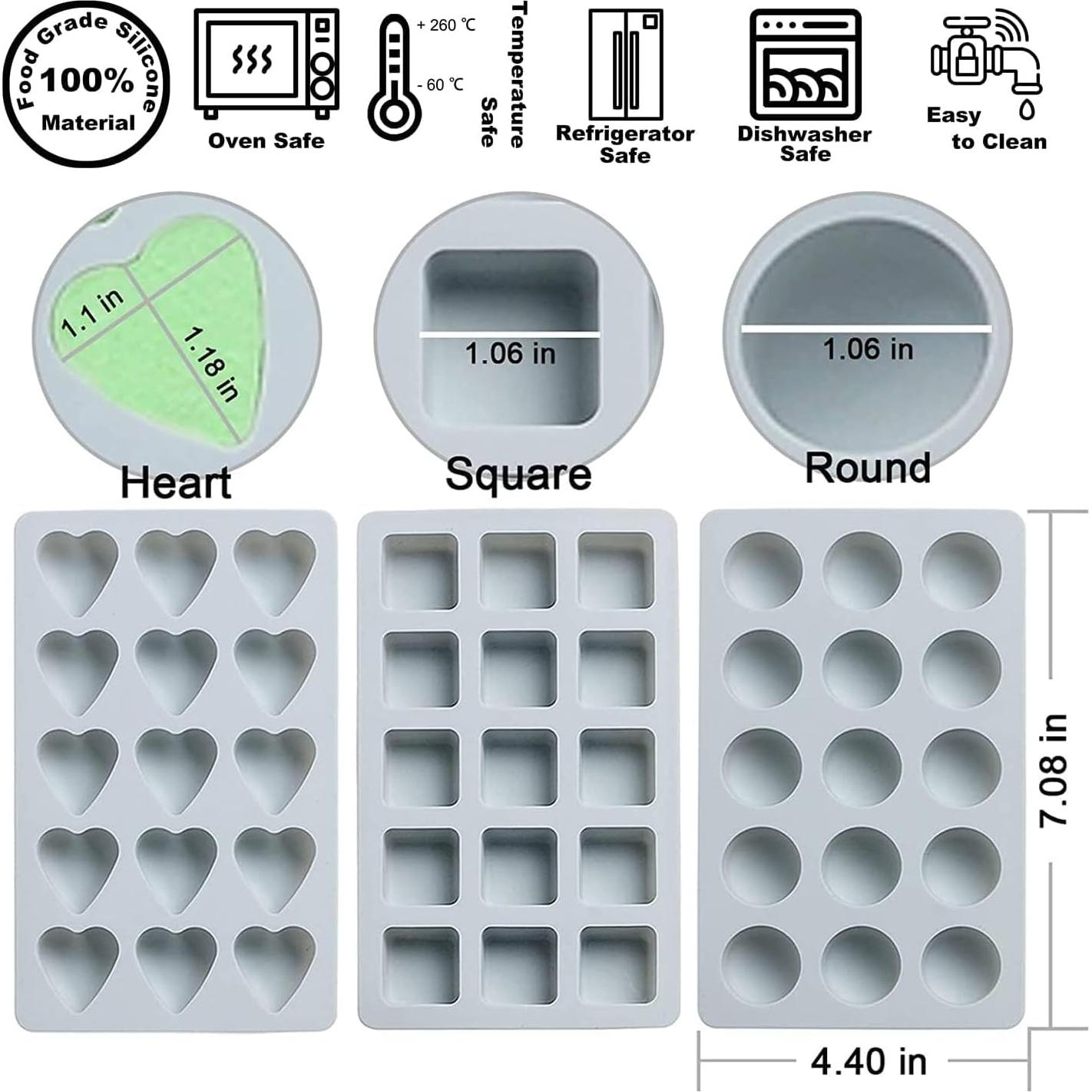 Juego de 3 Moldes de Silicona REKIDOOL para Caramelos y Chocolates