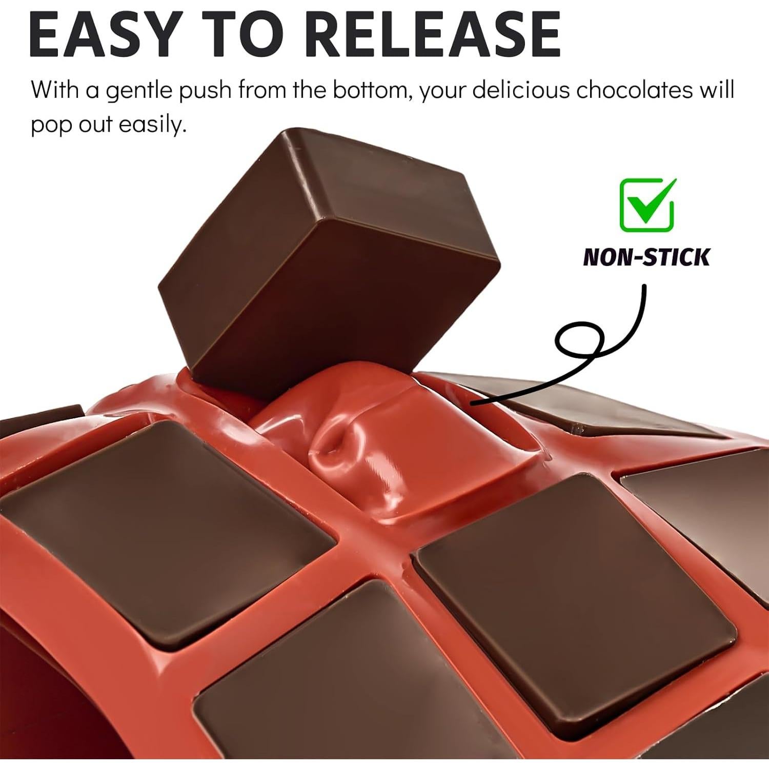 Moldes de Silicona Puyeipt para Chocolate 40 Cavidades 2 Piezas