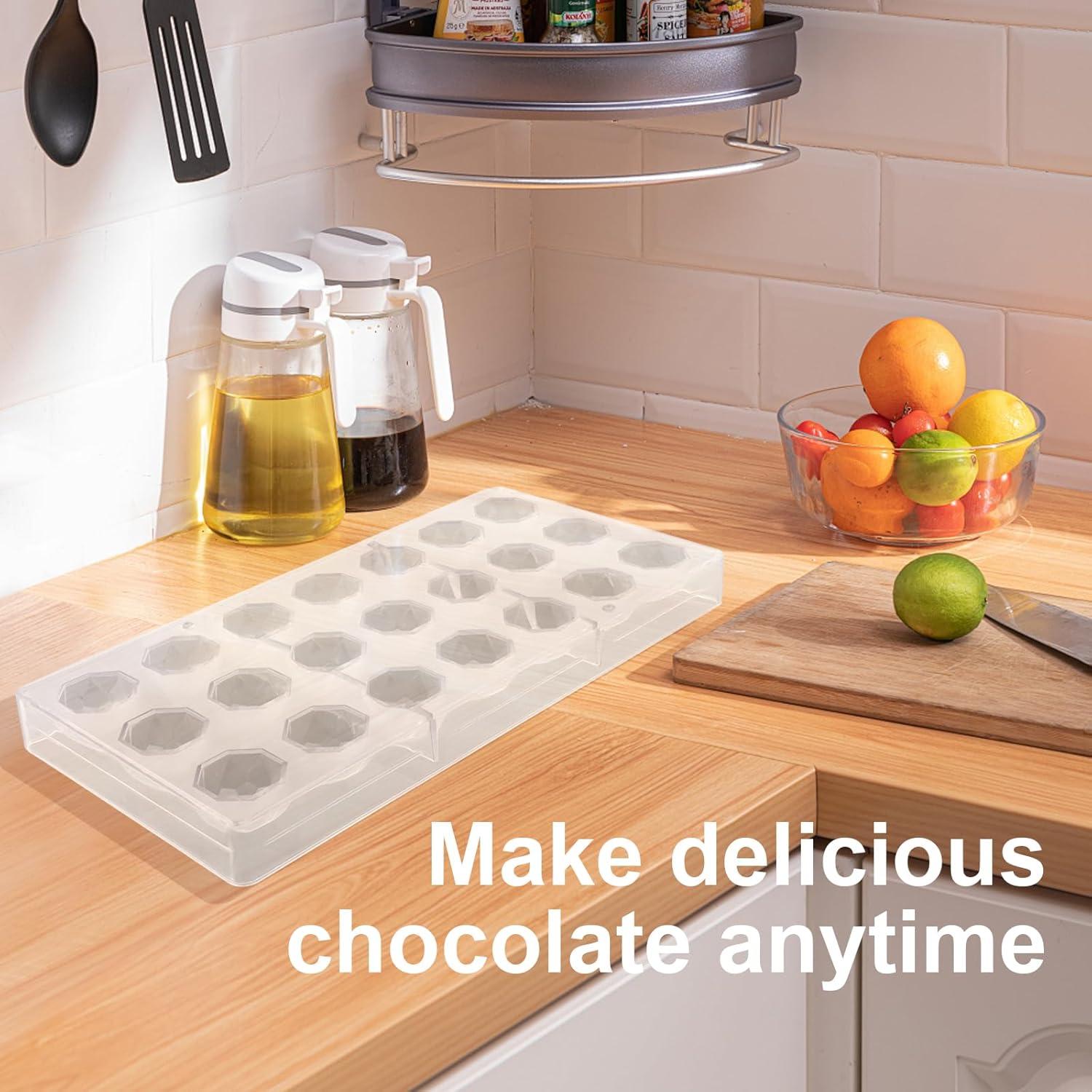 Molde de Chocolate Policarbonato Miruchertter 21 Cavidades Diamante