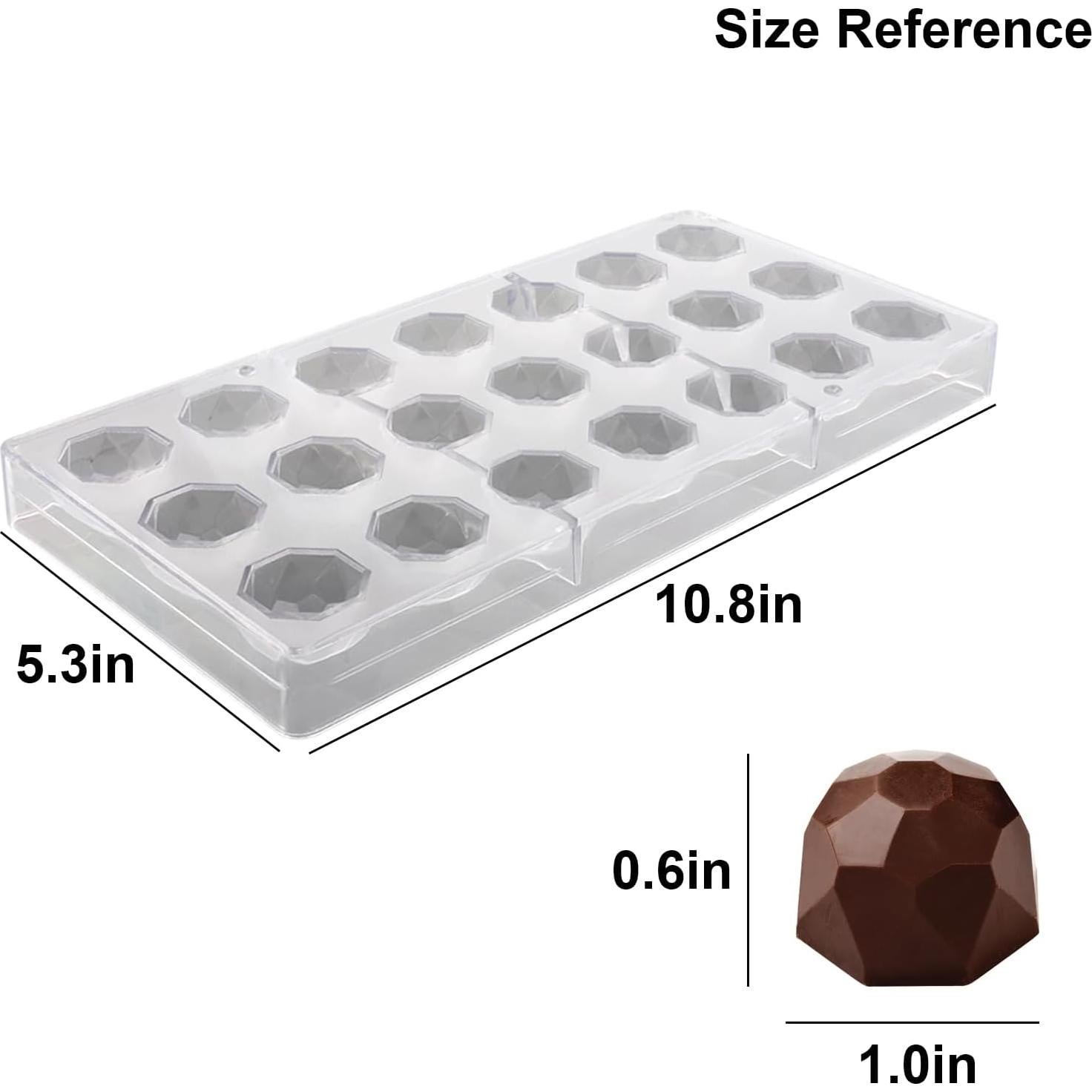 Molde de Chocolate Policarbonato Miruchertter 21 Cavidades Diamante