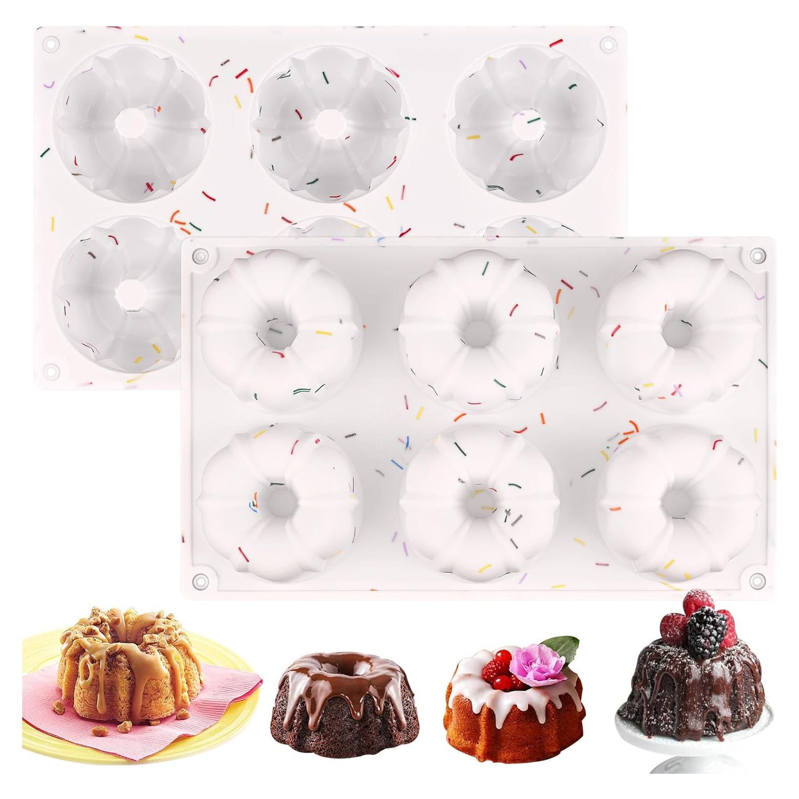 Molde para Pastel Acanalado HUAKENER 2 Pcs Silicona Antiadherente