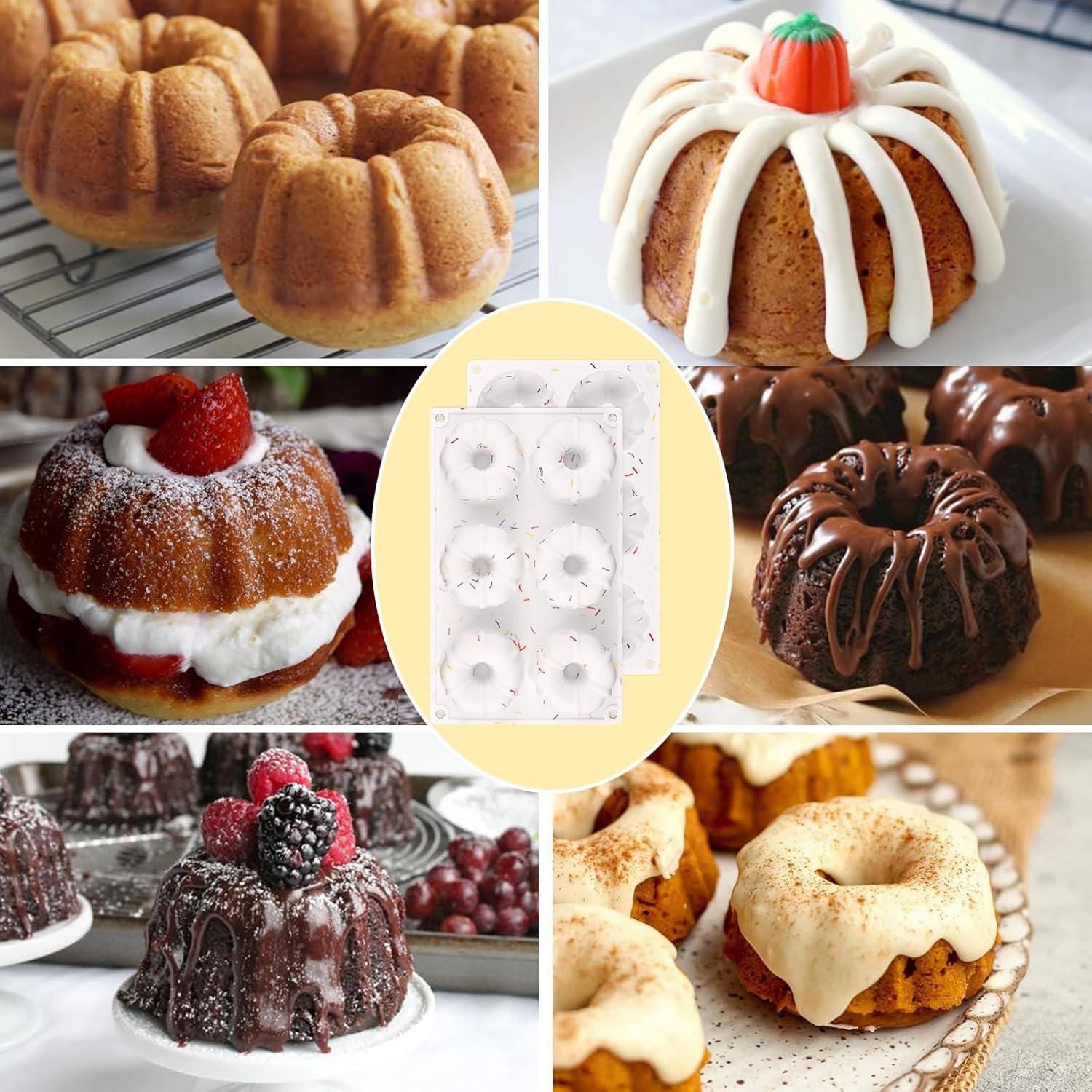 Molde para Pastel Acanalado HUAKENER 2 Pcs Silicona Antiadherente