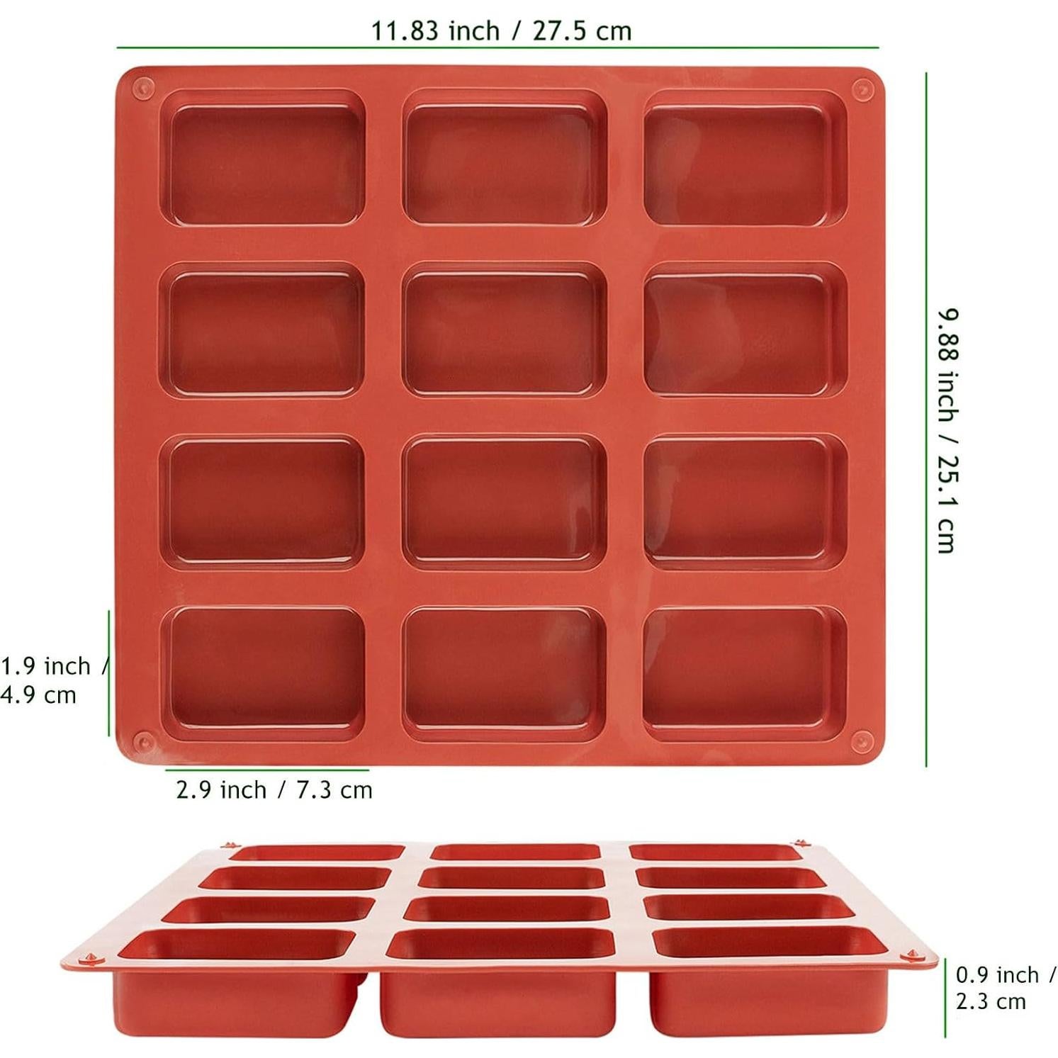 Molde de Pan Mini JOERSH de Silicona 12 Cavidades 30.1x25.1cm
