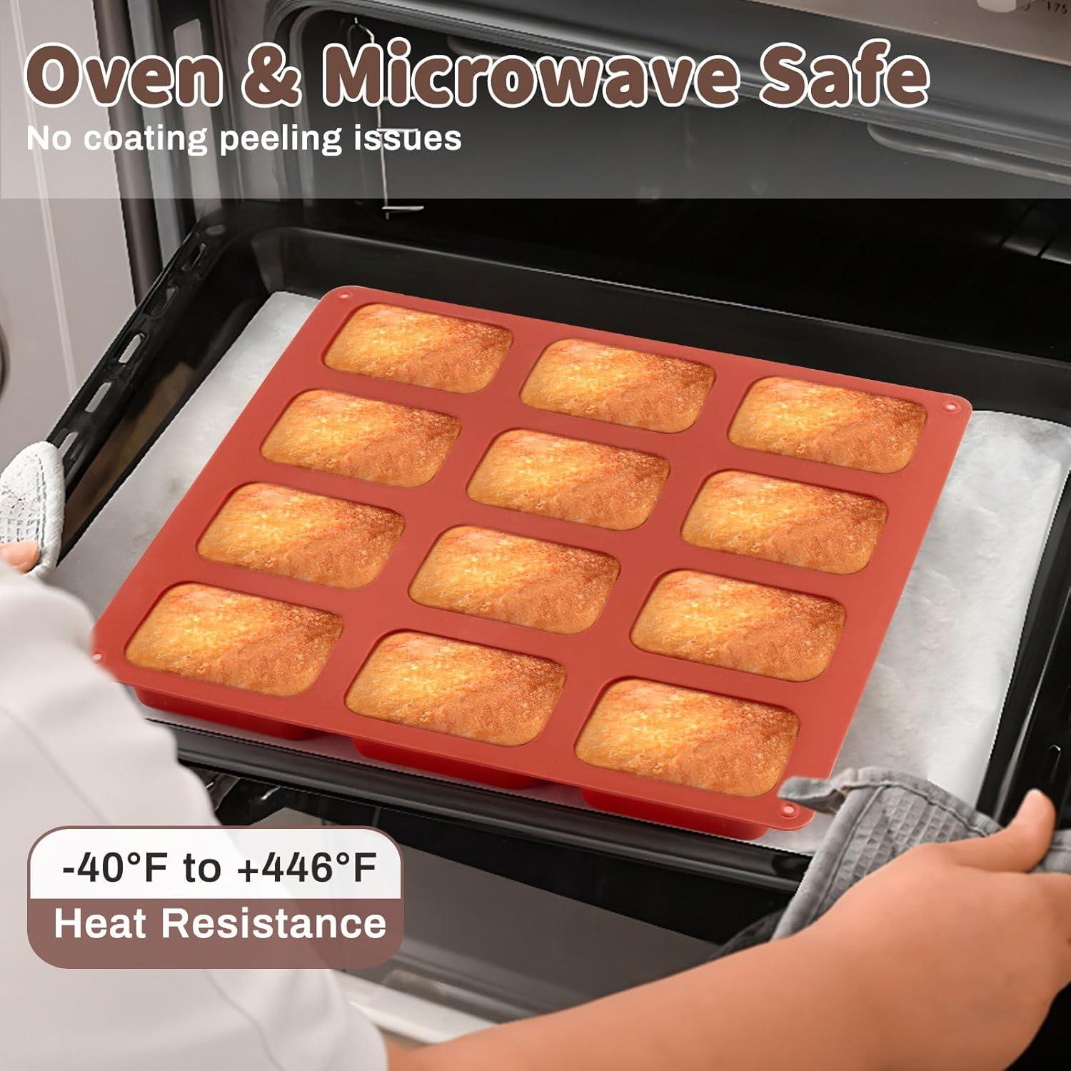 Molde de Pan Mini JOERSH de Silicona 12 Cavidades 30.1x25.1cm