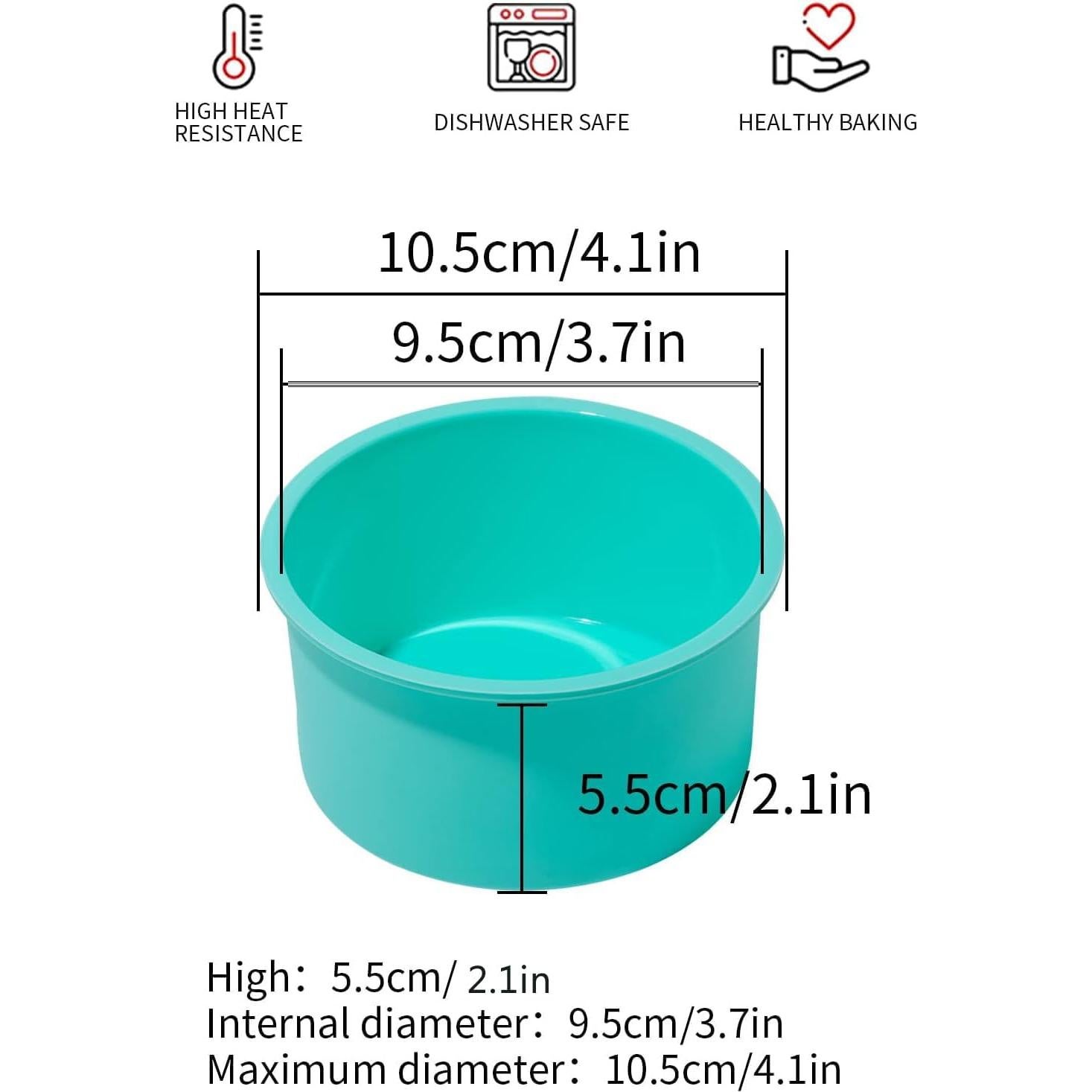 Set de 6 Moldes de Pastel Redondos de Silicona Staruby 10 cm Verde