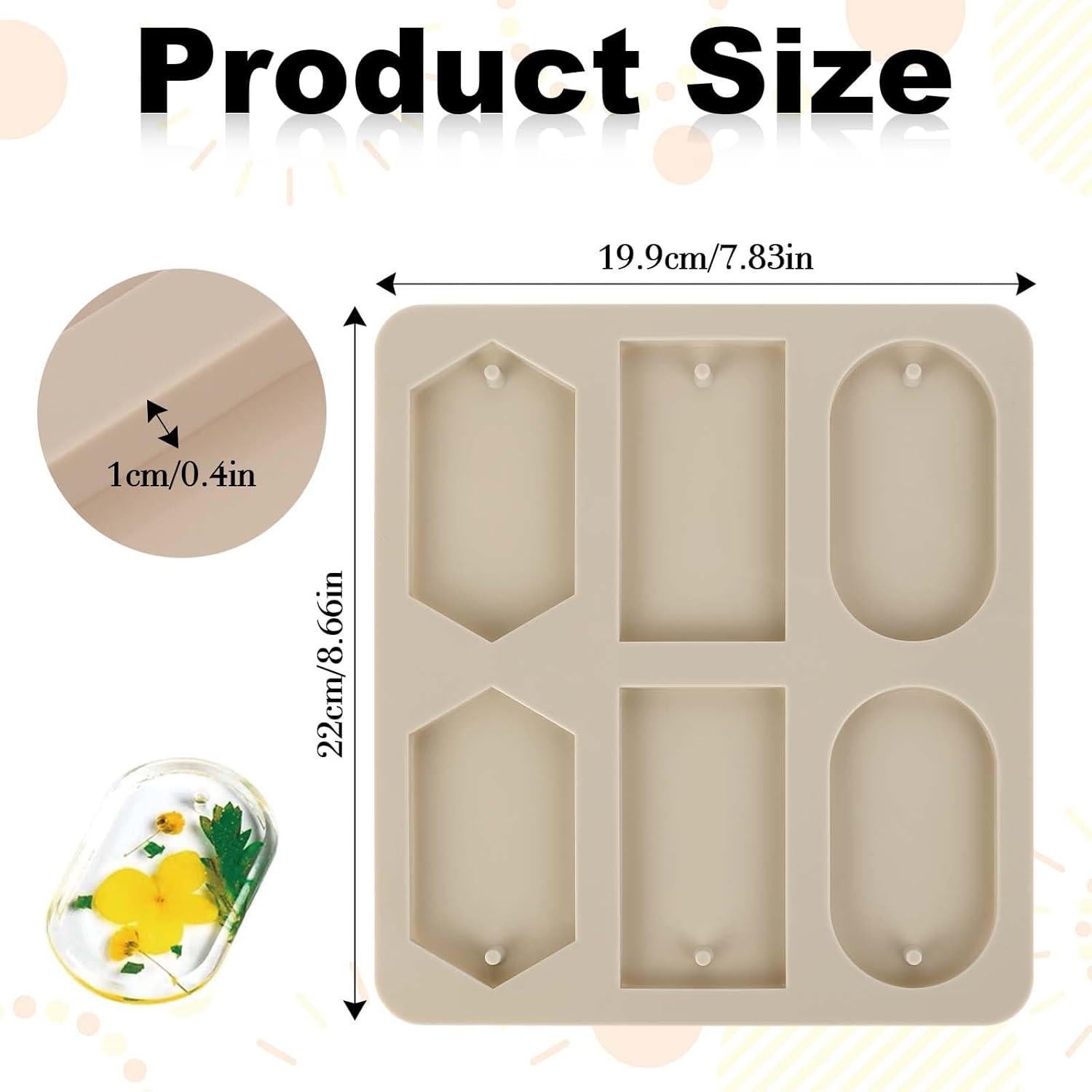 Molde de Resina Epóxica de Silicona Gris 22x19.9cm para DIY