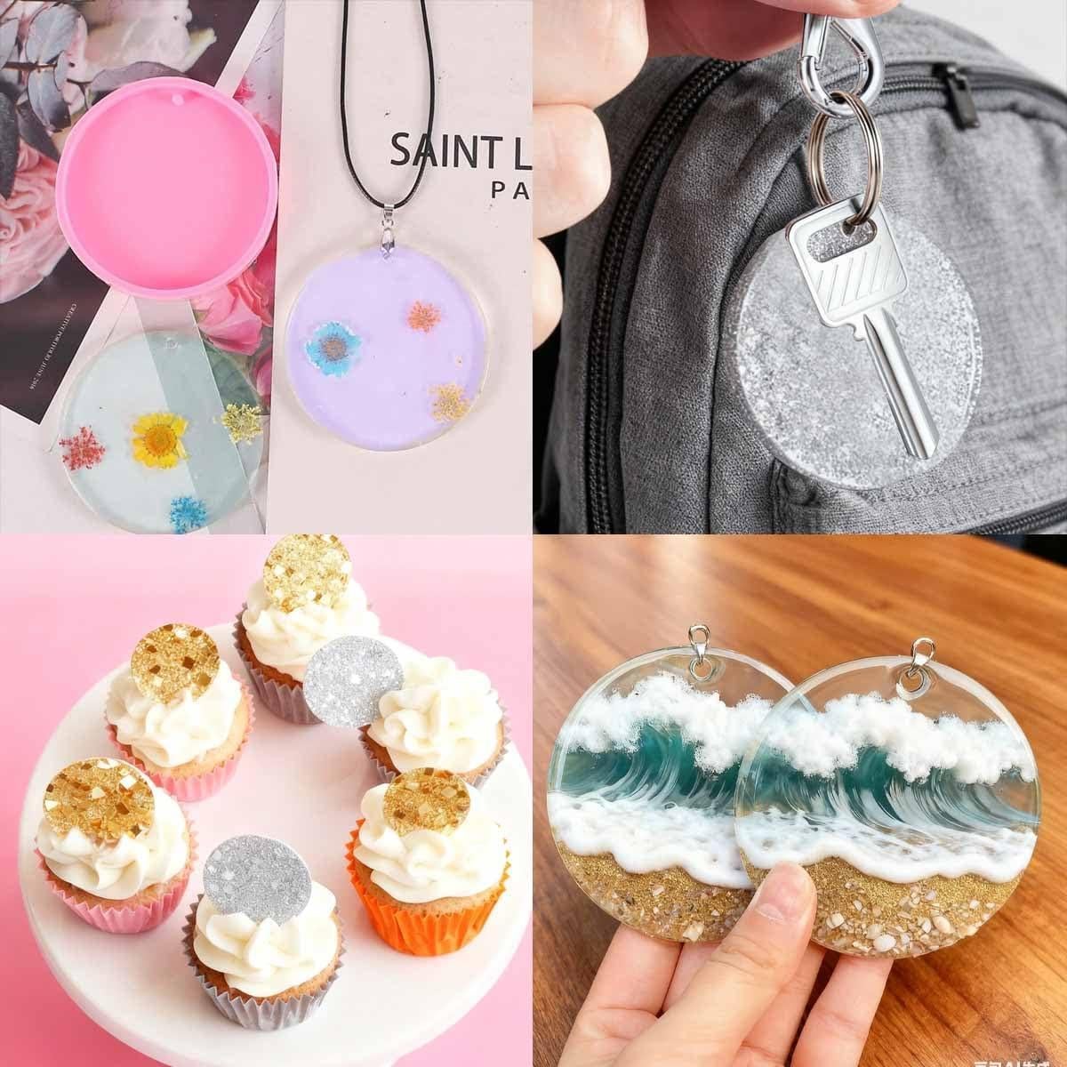 Paquete de 10 Moldes de Silicona KuuGuu para Llaveros 5.5 cm