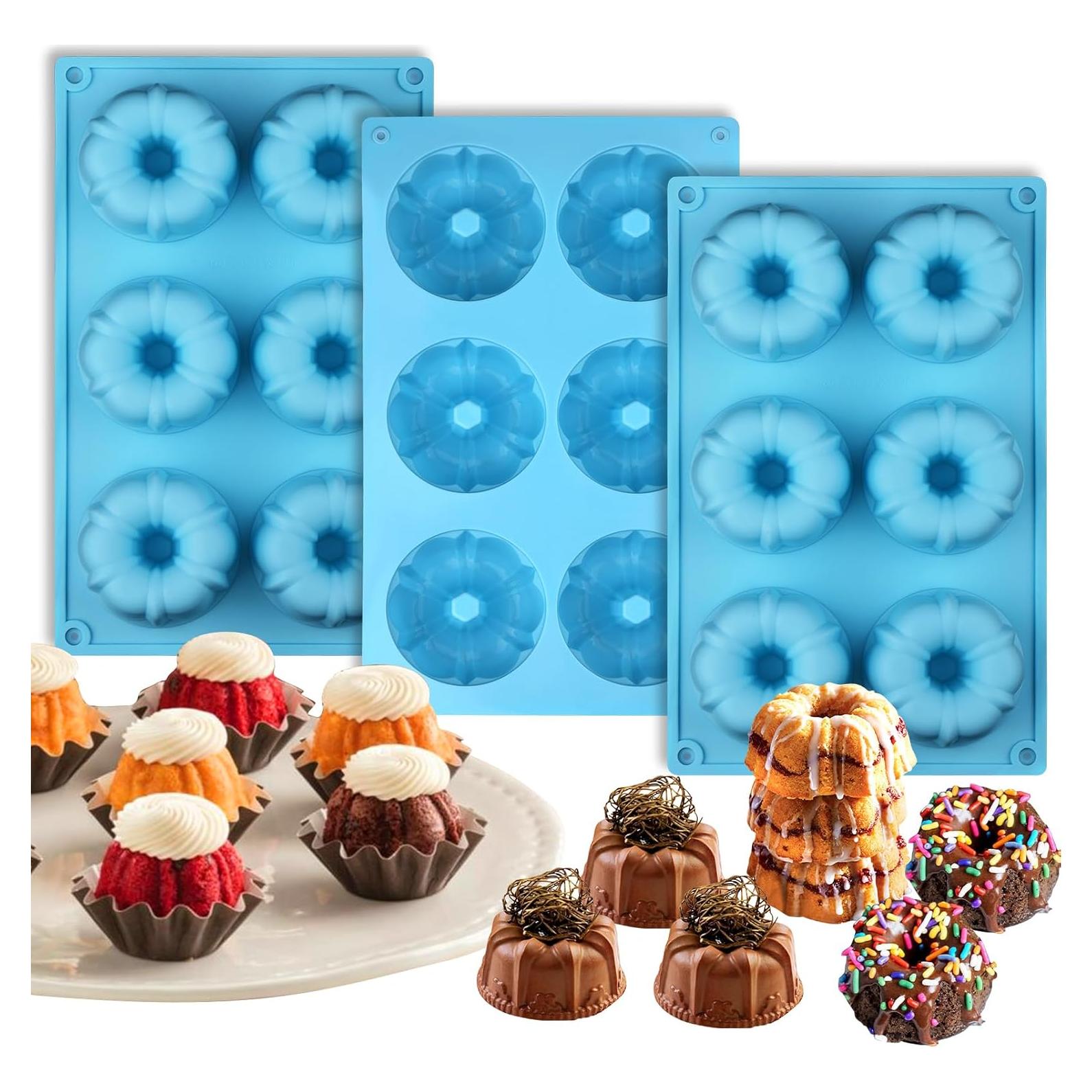 Molde de Silicona Palksky 3PCS Tubo Acanalado 6 Cavidades