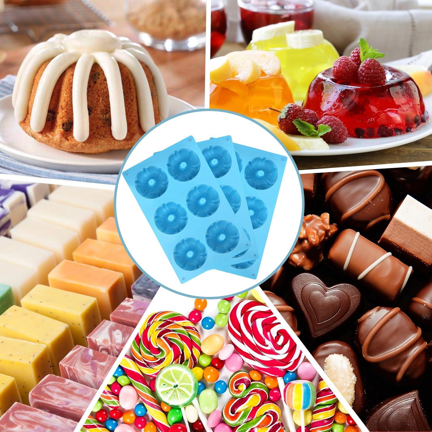 Molde de Silicona Palksky 3PCS Tubo Acanalado 6 Cavidades