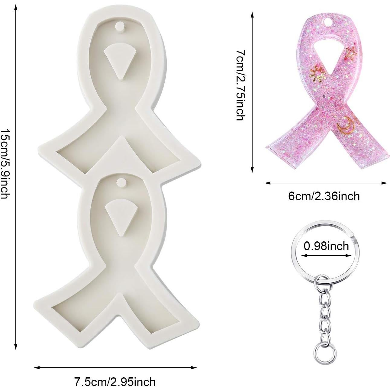 Molde de Silicona Ribbon WILLBOND 6 Piezas para DIY Joyería