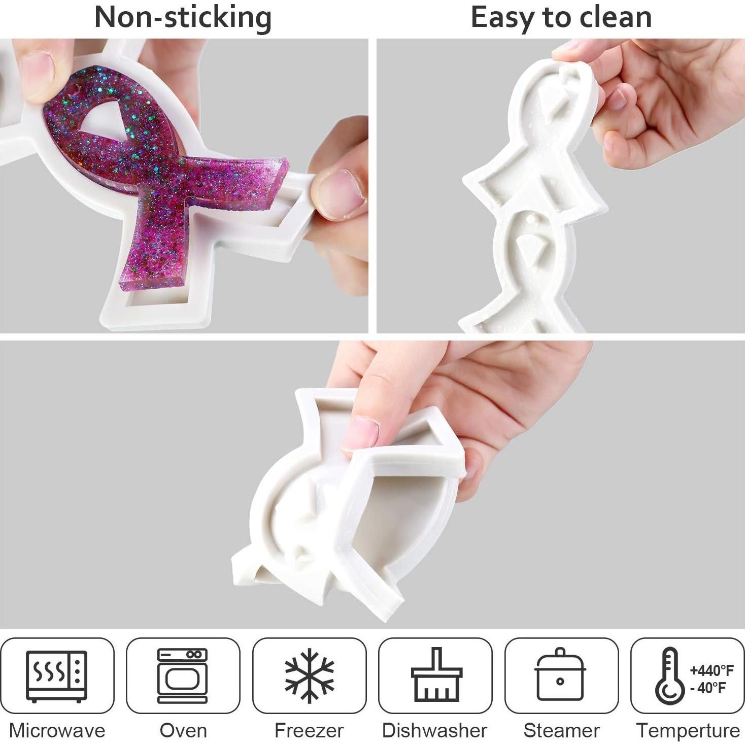 Molde de Silicona Ribbon WILLBOND 6 Piezas para DIY Joyería