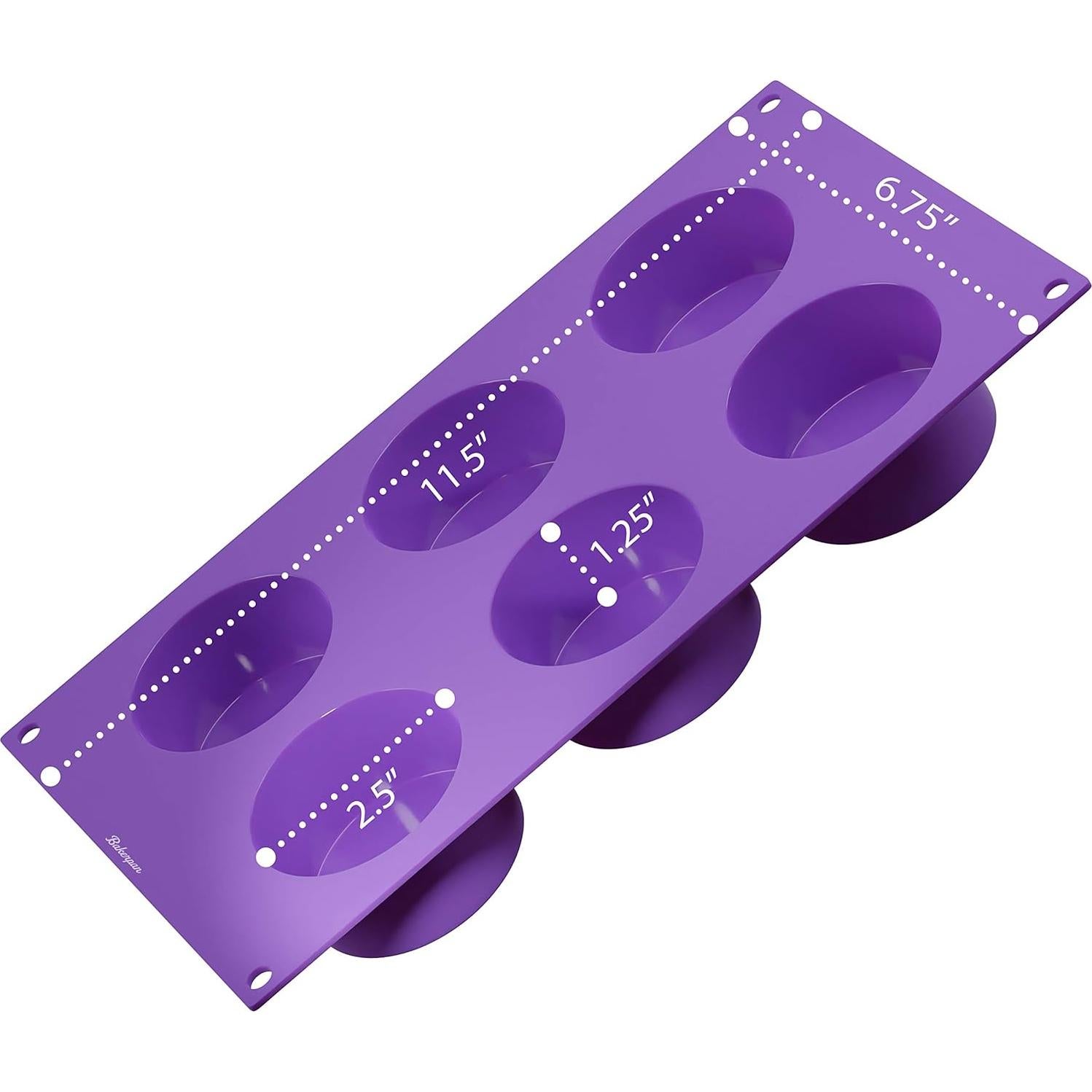 Molde de Silicona Mini Bakerpan 6 Tazas Redondo Púrpura