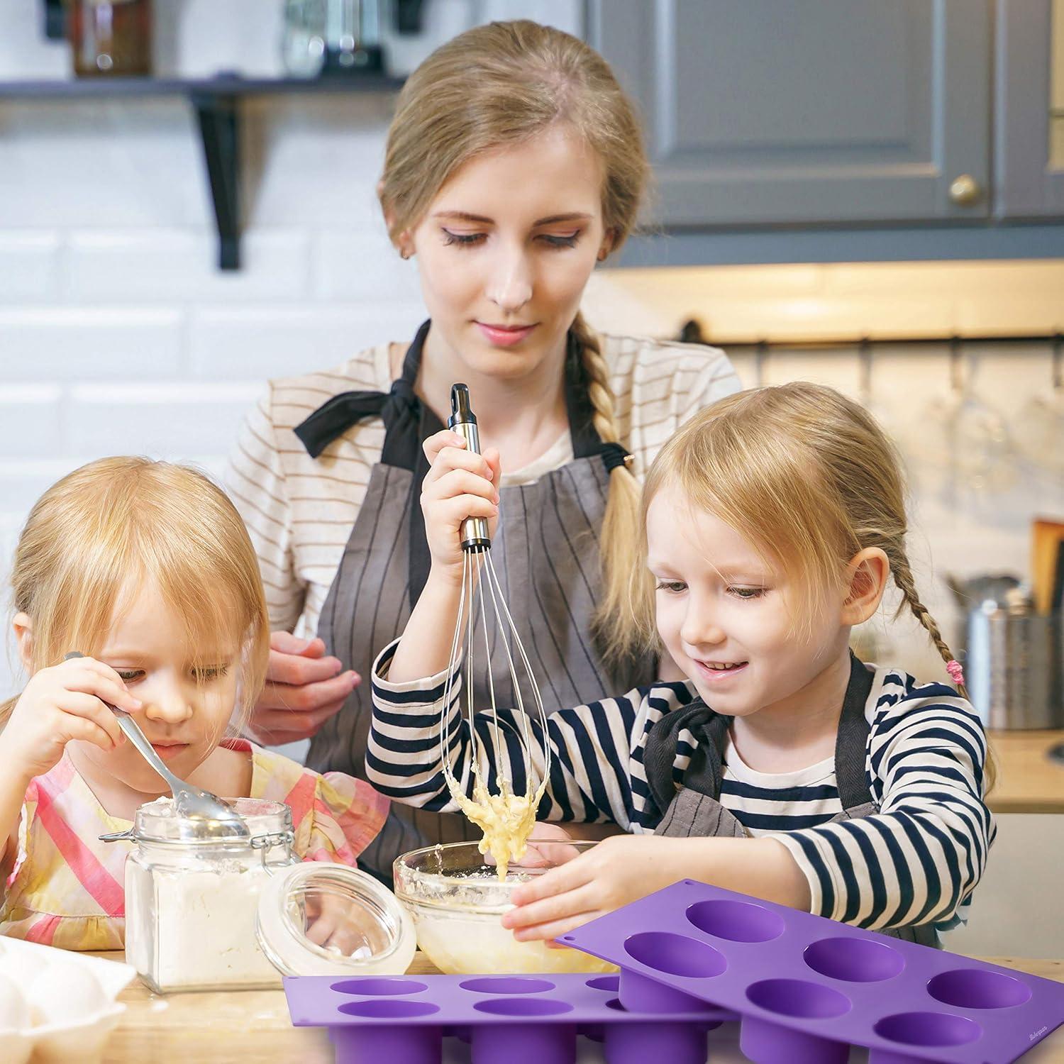 Molde de Silicona Mini Bakerpan 6 Tazas Redondo Púrpura