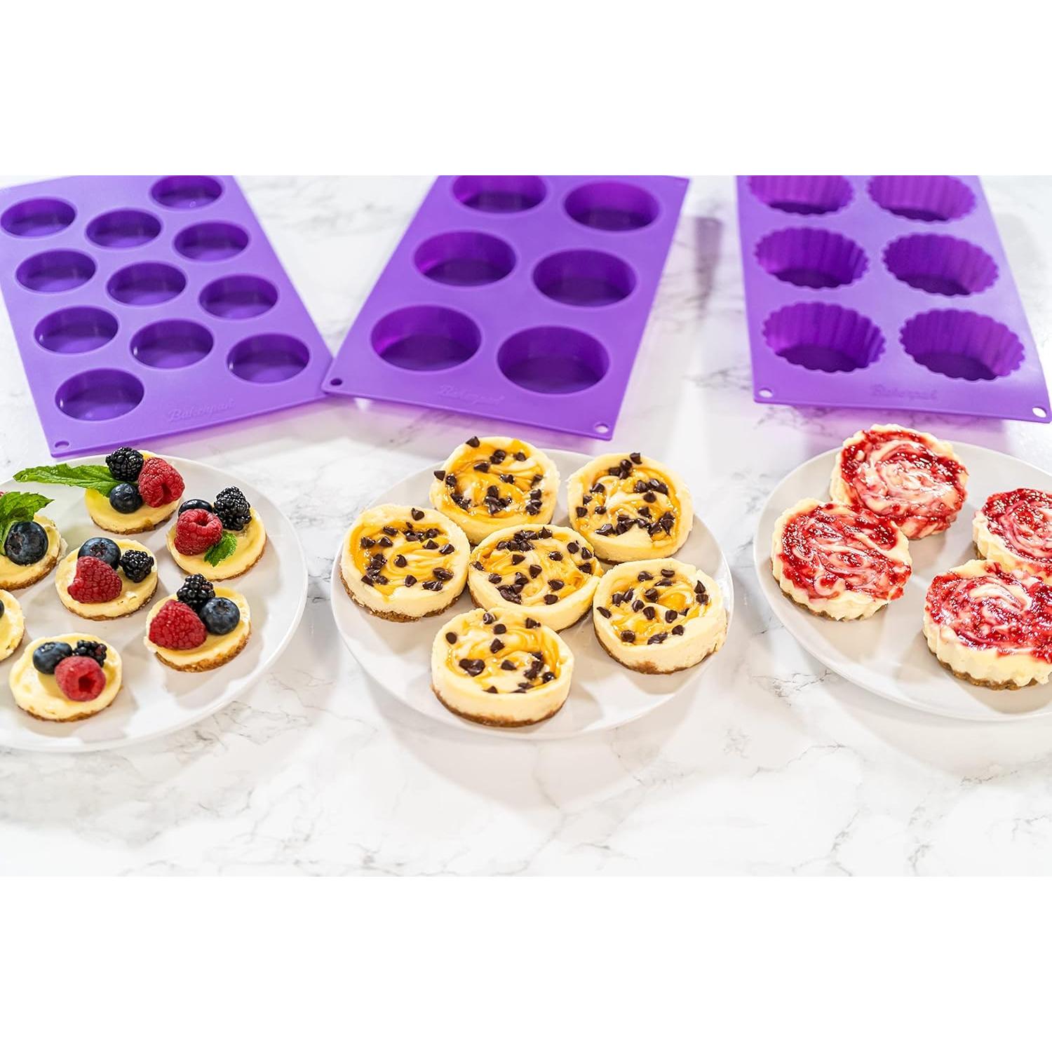 Molde de Silicona Mini Bakerpan 6 Tazas Redondo Púrpura