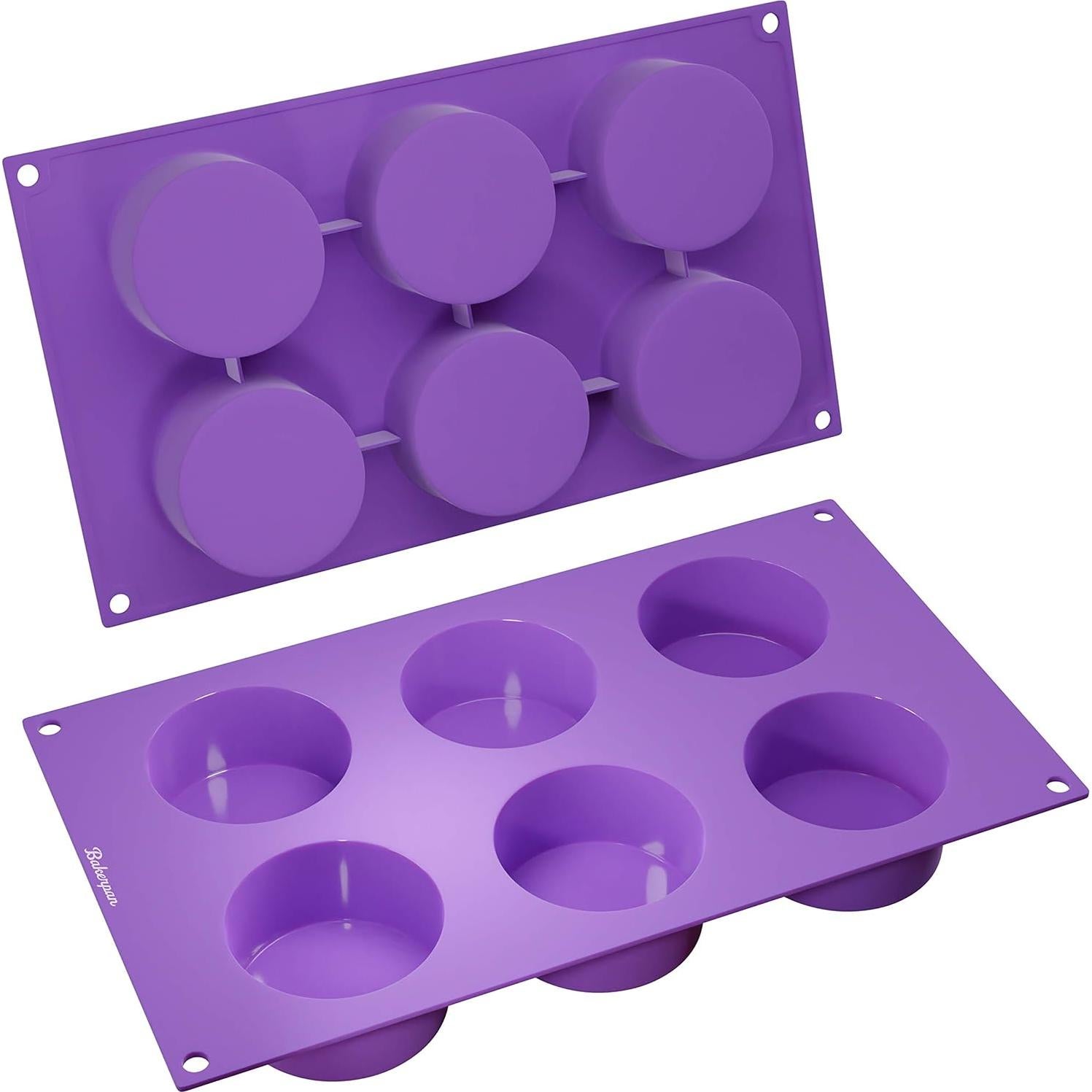 Molde de Silicona Mini Bakerpan 6 Tazas Redondo Púrpura