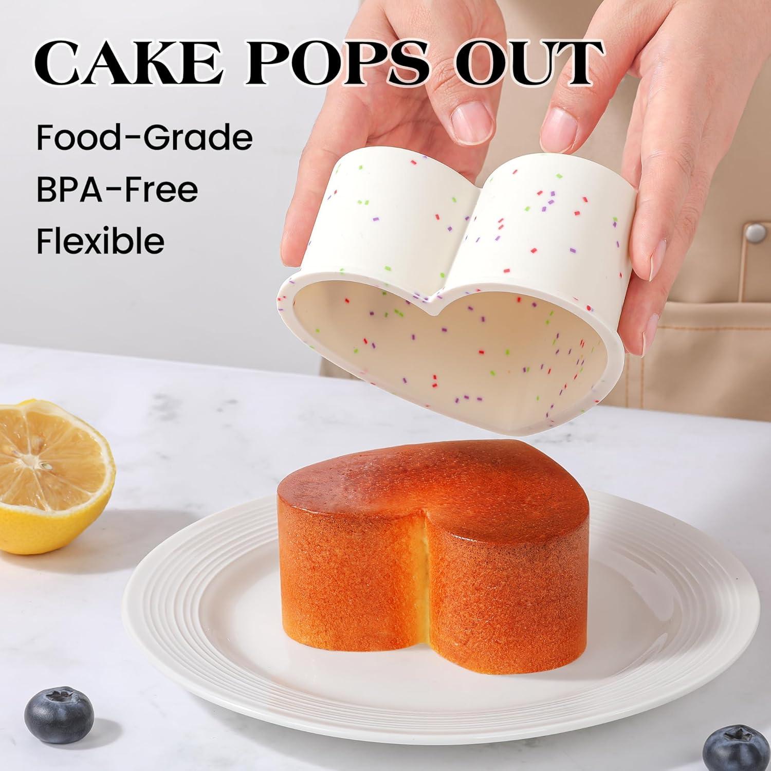 Molde de Silicona Antiadherente AOTASO Corazón 10 cm - Set de 2