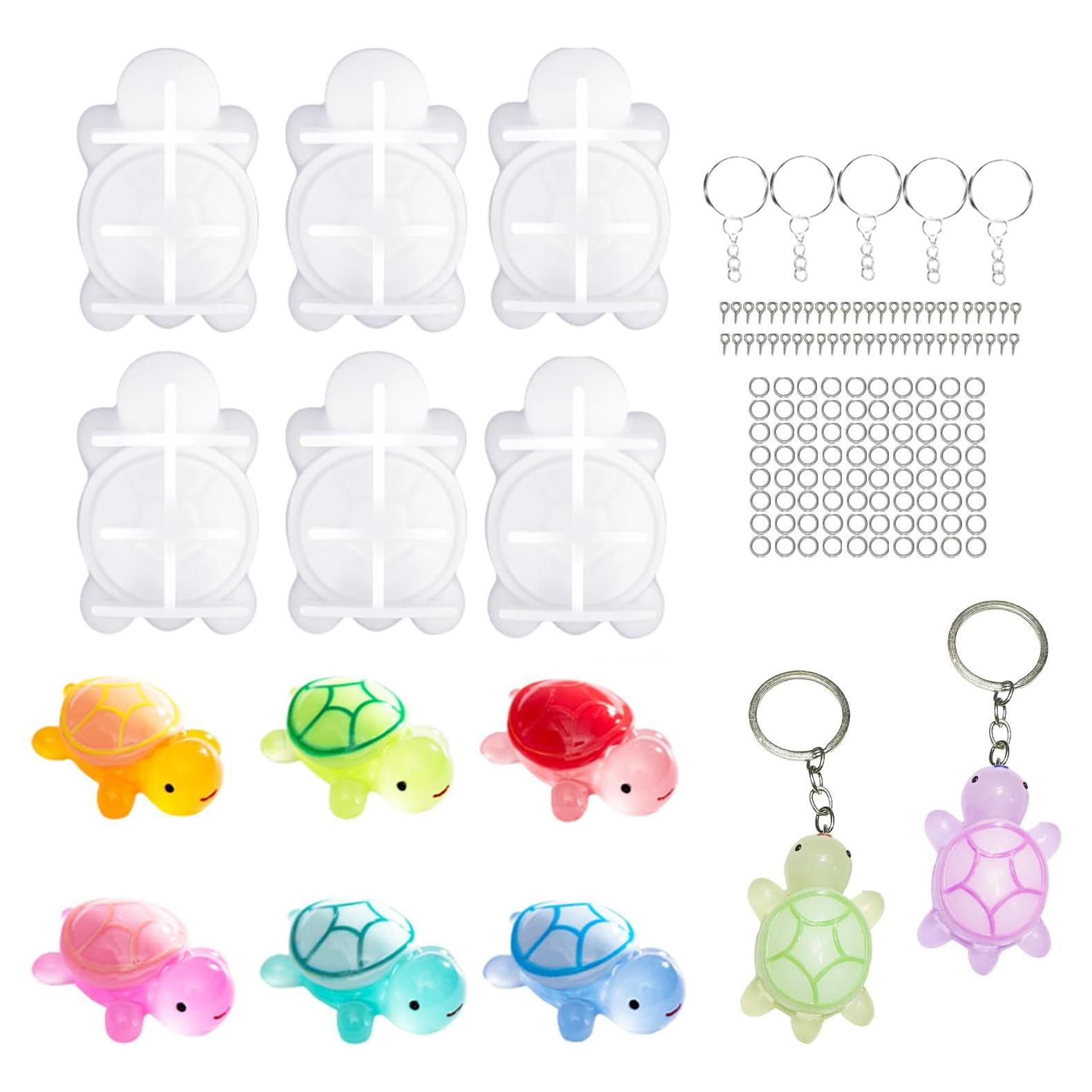 Kit de Moldes de Resina YRIHJIXQ 6Pcs Tortuga Multicolor