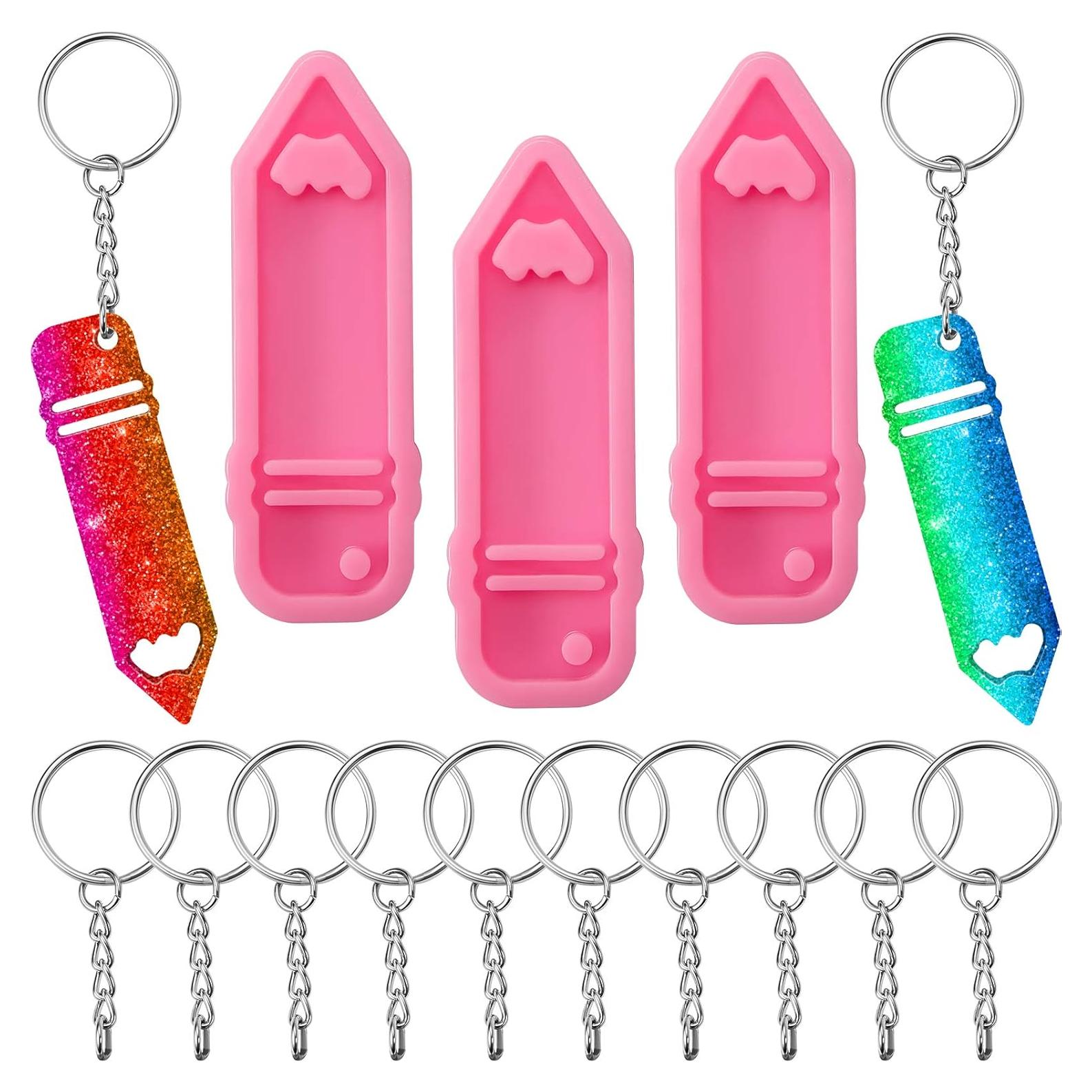 Molde de Silicona en Forma de Lápiz Patelai - 3 Piezas Rosa